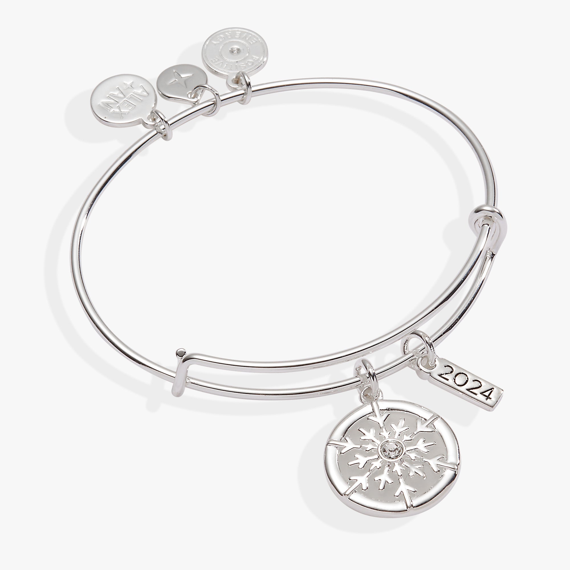 2024 Frosted Snowflake Charm Bangle Bracelet for Women - Elegant Winter Jewelry Gift for Christmas, Party & Holiday Outfits