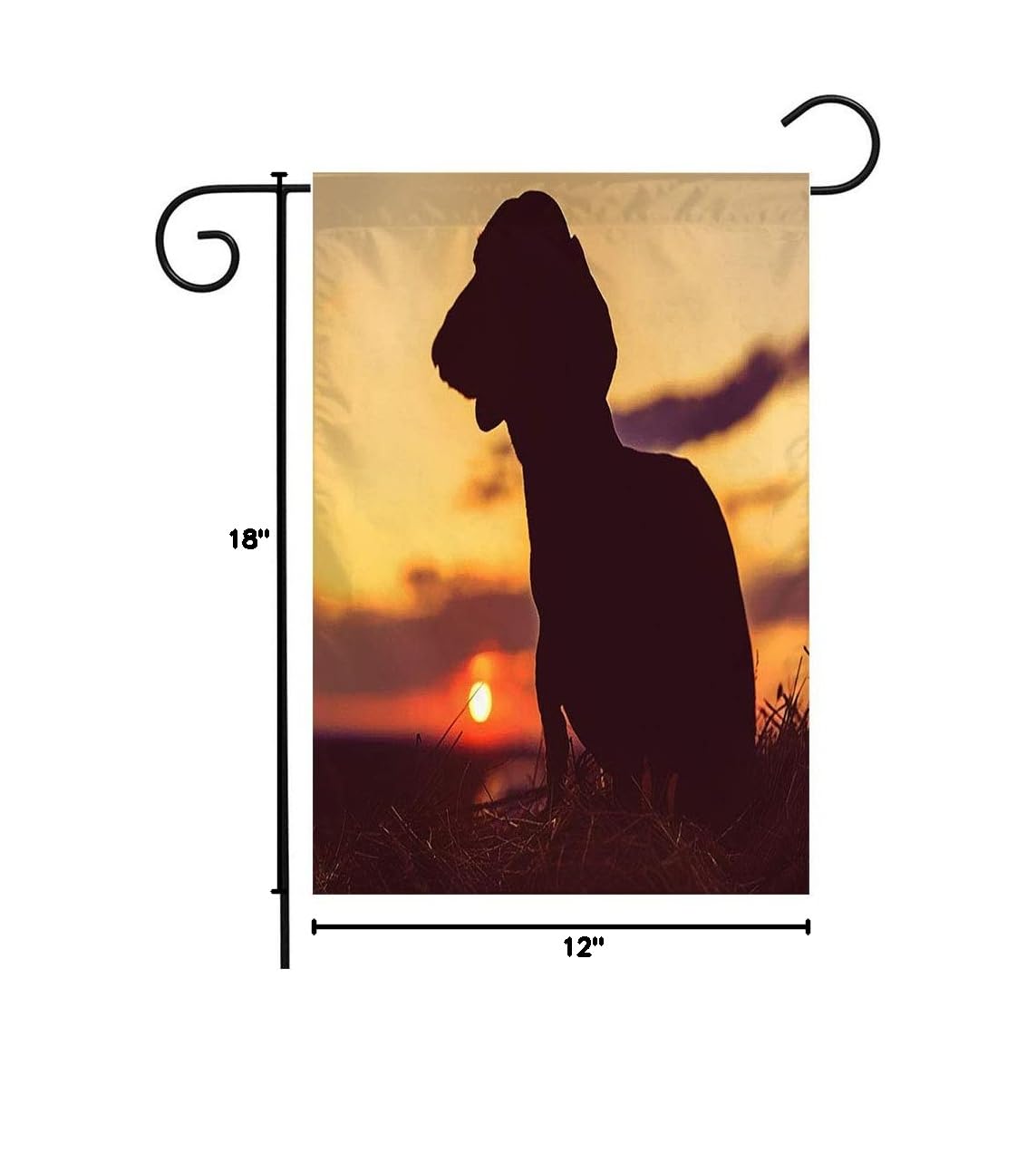 Tan Sunset Dachshund Silhouette Garden Flag - 12x18 Inch Outdoor Welcome Flag for Patio, Lawn & Home Decor - Perfect Gift for Dog Lovers & Seasonal Outdoor Decoration