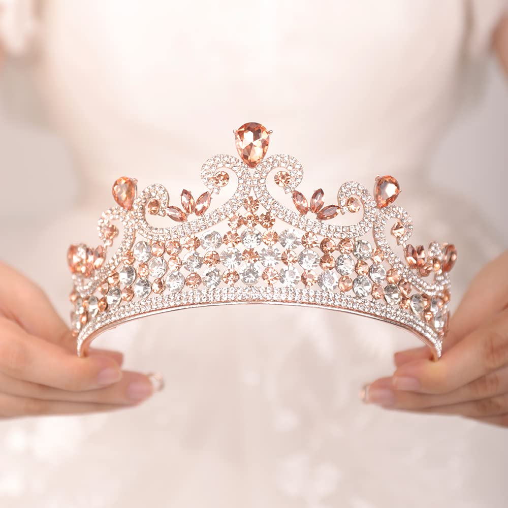 JWICOS Crystal Rhinestone Tiara Crown for Women - Elegant Wedding Bride Headpiece, Girls Pageant Birthday Prom Accessory | Perfect for Bridal Showers, Quinceañeras, and Special Occasions