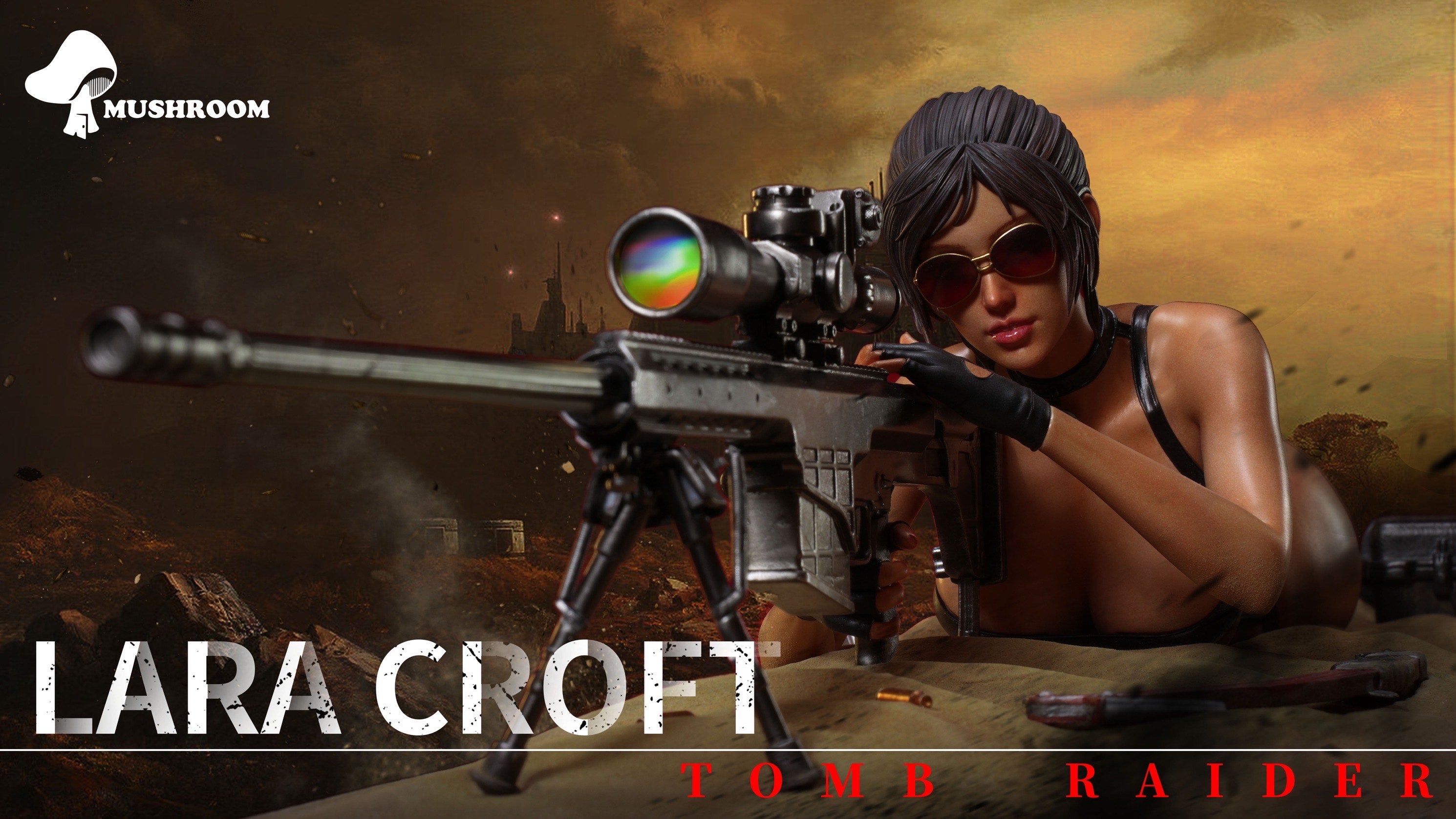 Tomb Raider Lara Croft Action Figure - Collectible Mushroom Studio Statue for Fans | Perfect for Display, Gaming Room Decor, and Gift for Tomb Raider Enthusiasts
