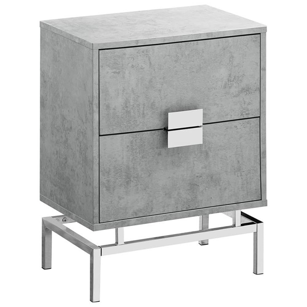 Home Square 2-Piece Gray and Chrome Accent End Table Set with Storage - Perfect for Living Room, Bedroom or Office Side Tables