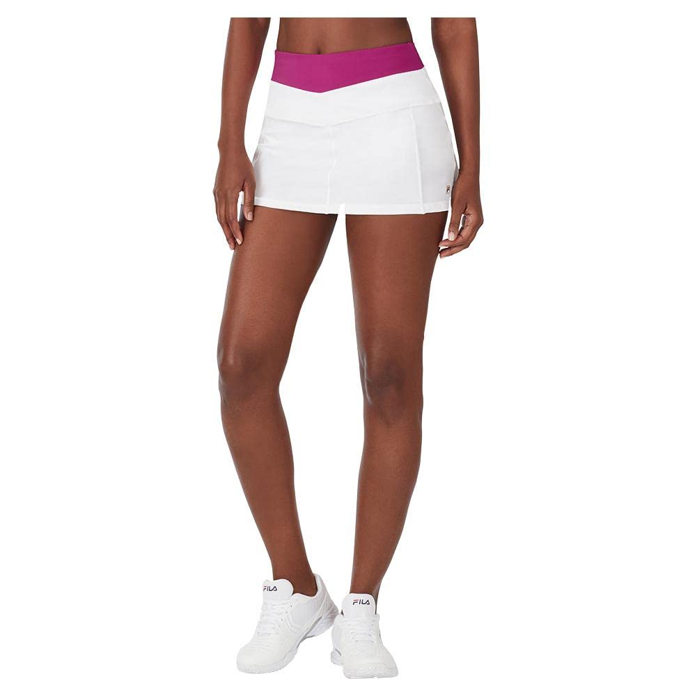 Fila Baseline 12.5 Inch Women's Tennis Skirt - Fuchsia & Hot Coral | Athletic Skirt for Tennis, Golf, Running & Workouts | Comfortable & Stylish Activewear