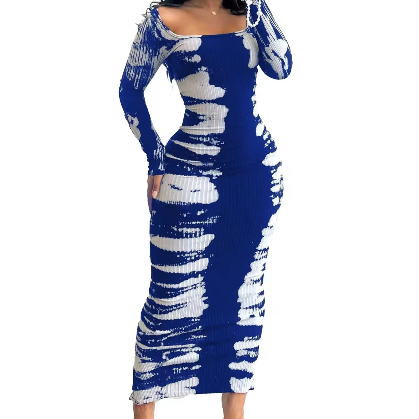Stylish Lucy Tie Dye Bodycon Maxi Dress for Women - Flattering Summer Beach Party & Casual Outfit
