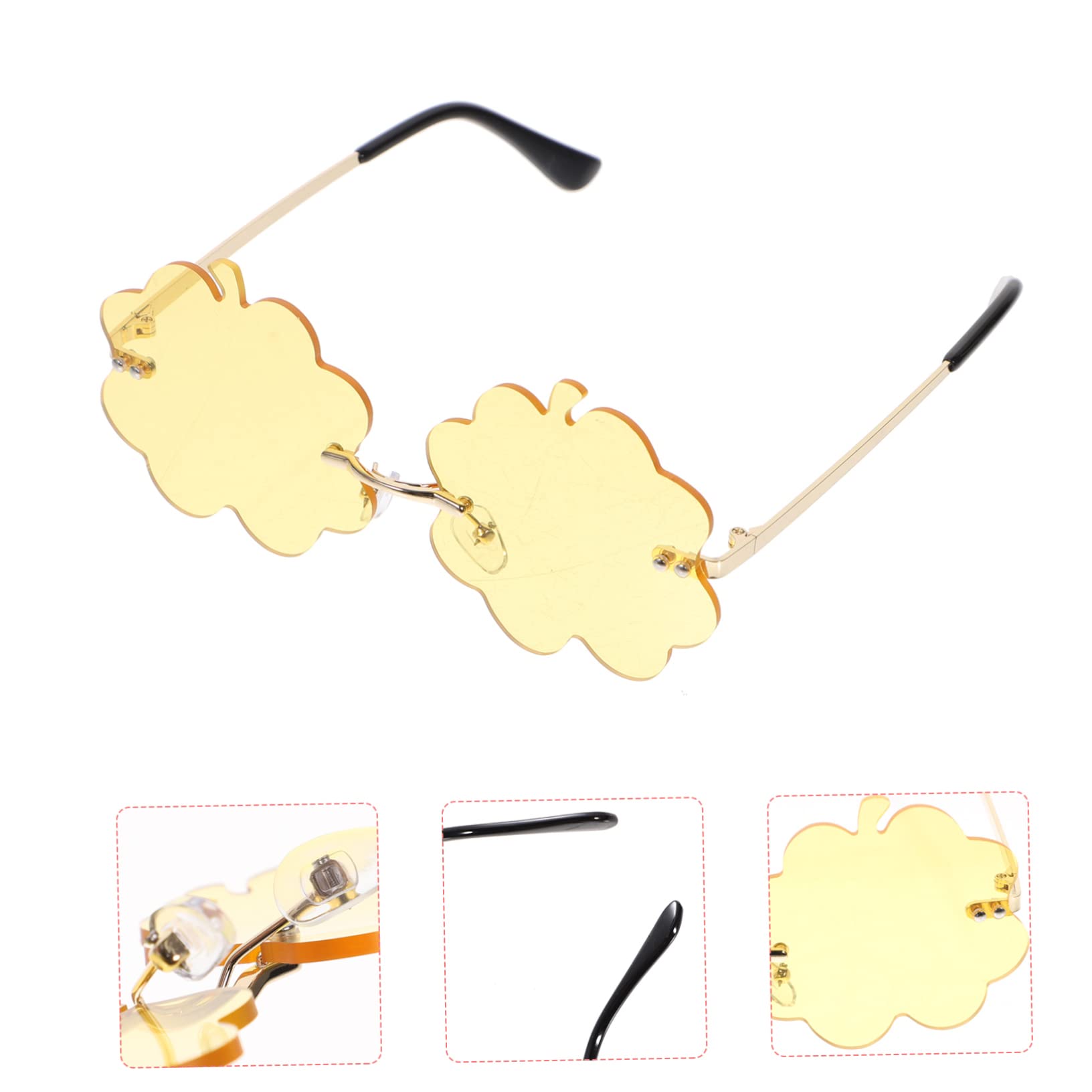 Lurrose Vintage Frameless Sunglasses - Cloud-Shaped Disco Glasses for Cosplay & Costume Parties | Retro Novelty Eyewear for Halloween, Raves & Themed Events