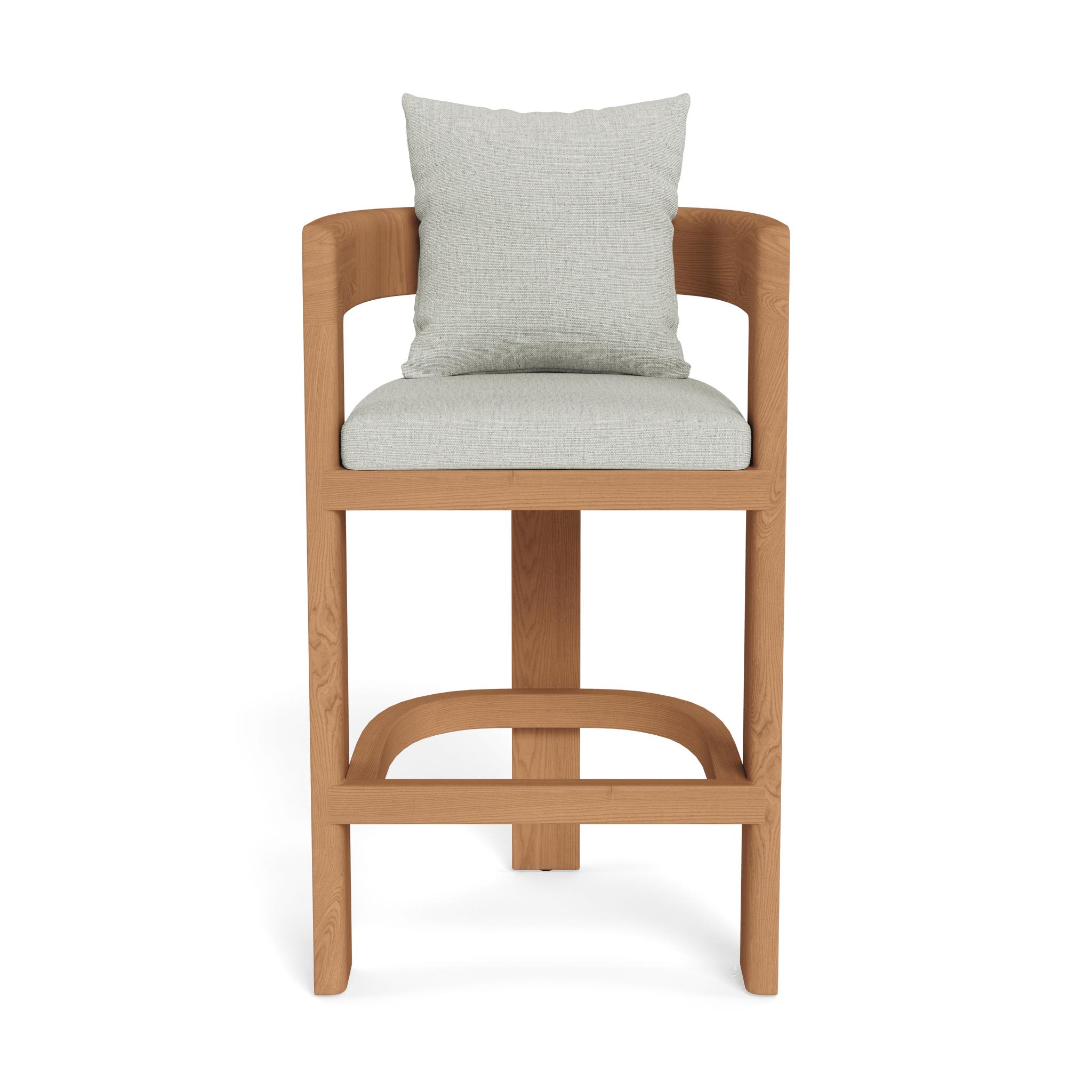 Victoria Teak Bar Stool - Solid Teak Wood Counter Height Stool with Backrest, Waterproof Cushion - Perfect for Kitchen Island, Breakfast Nook & Home Bar Decor