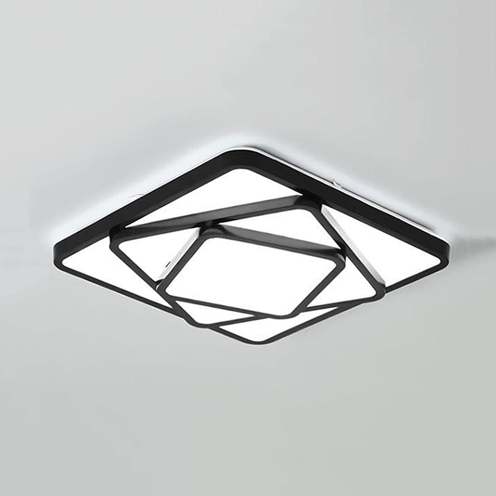 Wangch LED Flush Mount Ceiling Light - Modern Minimalist Square Panel Light with 3 Adjustable Color Temperatures, Energy-Saving Fixture for Bedroom, Living Room & Kitchen Lighting | Dimmable Ambient Light for Home, Office & Commercial Spaces