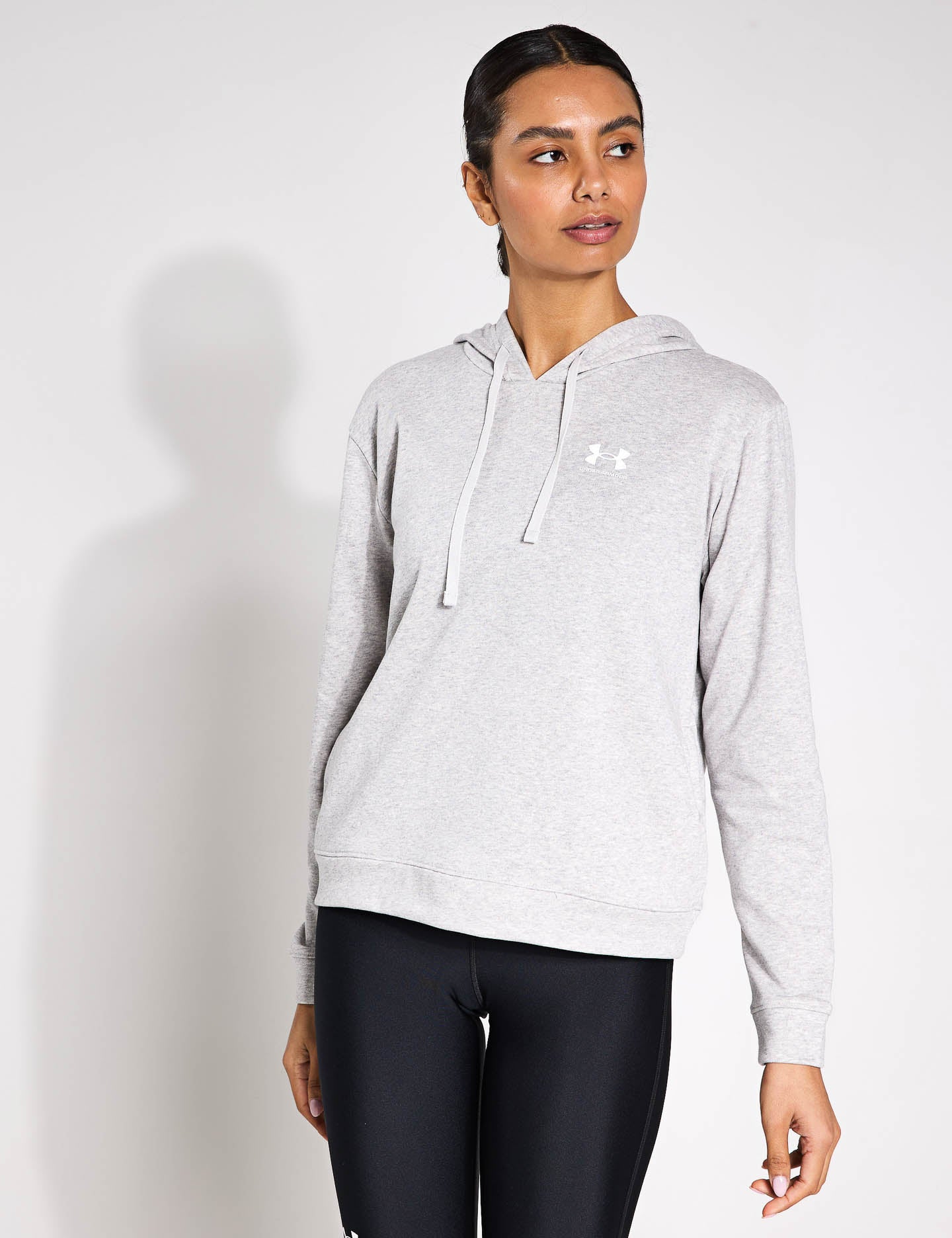 Rival Terry Hoodie - Mod Grey Light Heather/White - Cozy Pullover Sweatshirt for Men & Women - Perfect for Casual Wear, Gym, and Outdoor Activities