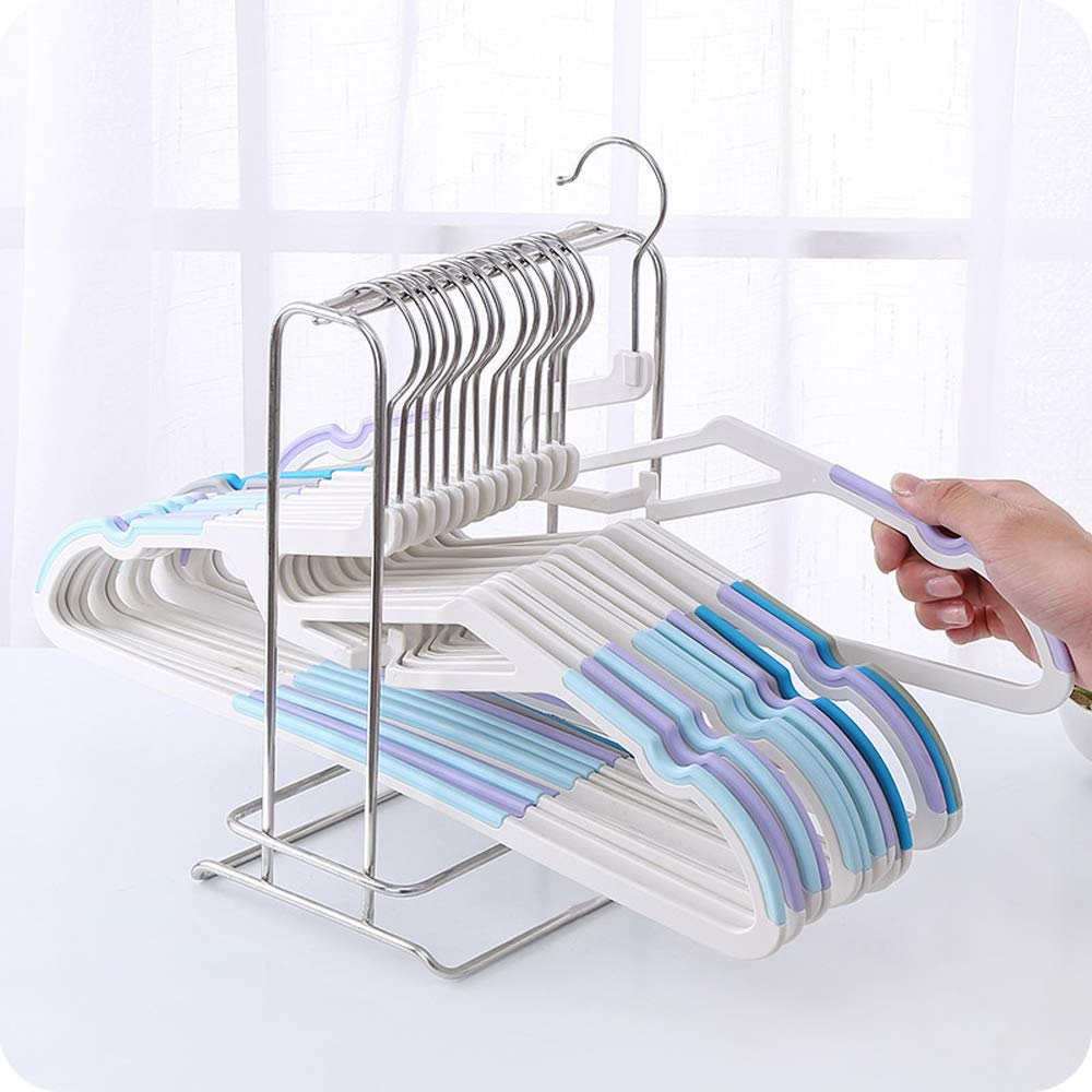 Stainless Steel Clothes Hanger Organizer Rack - Free Standing Wardrobe Storage for Closet, Laundry Room & Drying Clothes | Heavy Duty Garment Caddy with Stackable Design (2-Pack) - Perfect for Home Organization & Space Saving