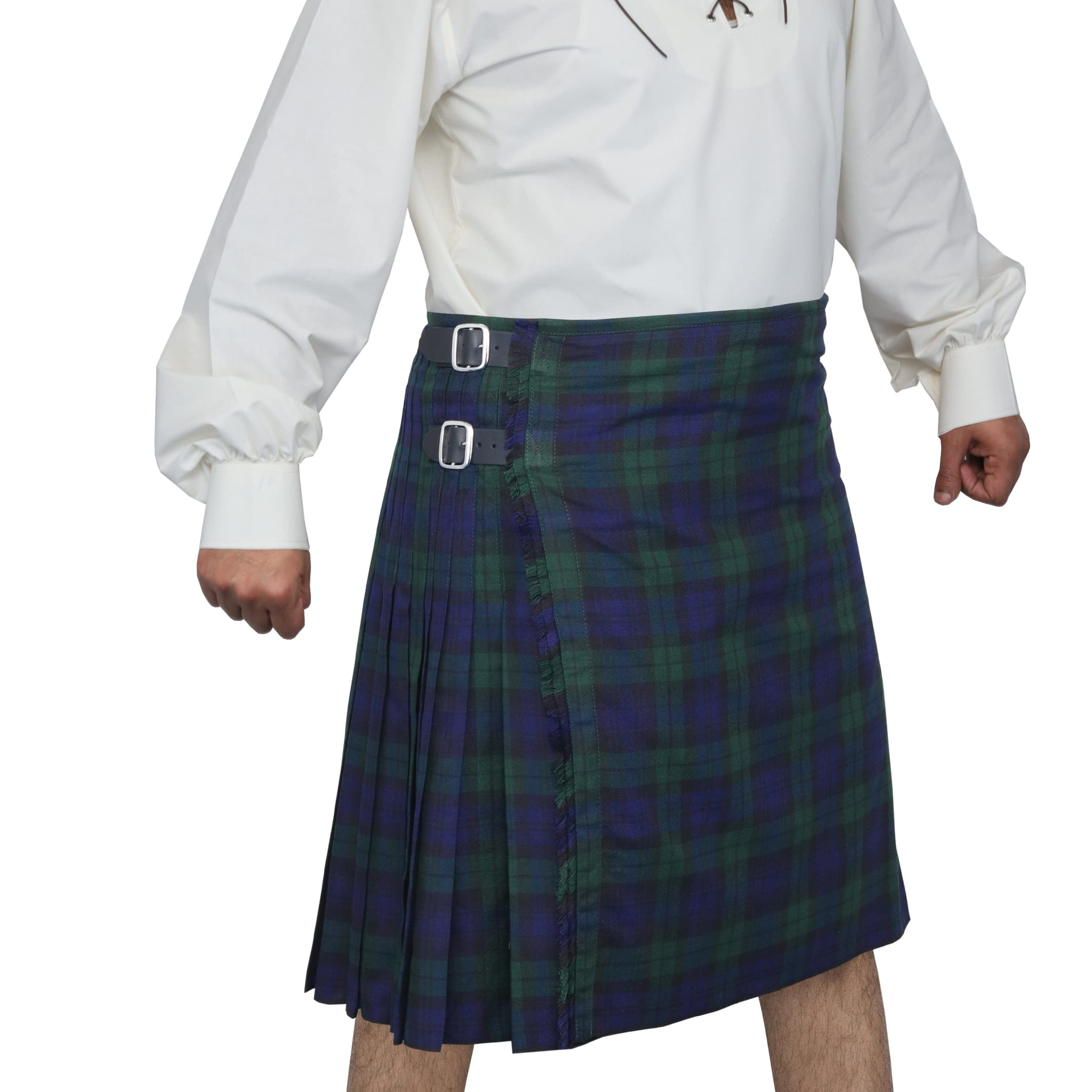 Premium 8-Yard Scottish Tartan Kilt for Men - Authentic Poly Viscose Fabric - DSS KILTS Collection | Perfect for Highland Games, Weddings & Celtic Events