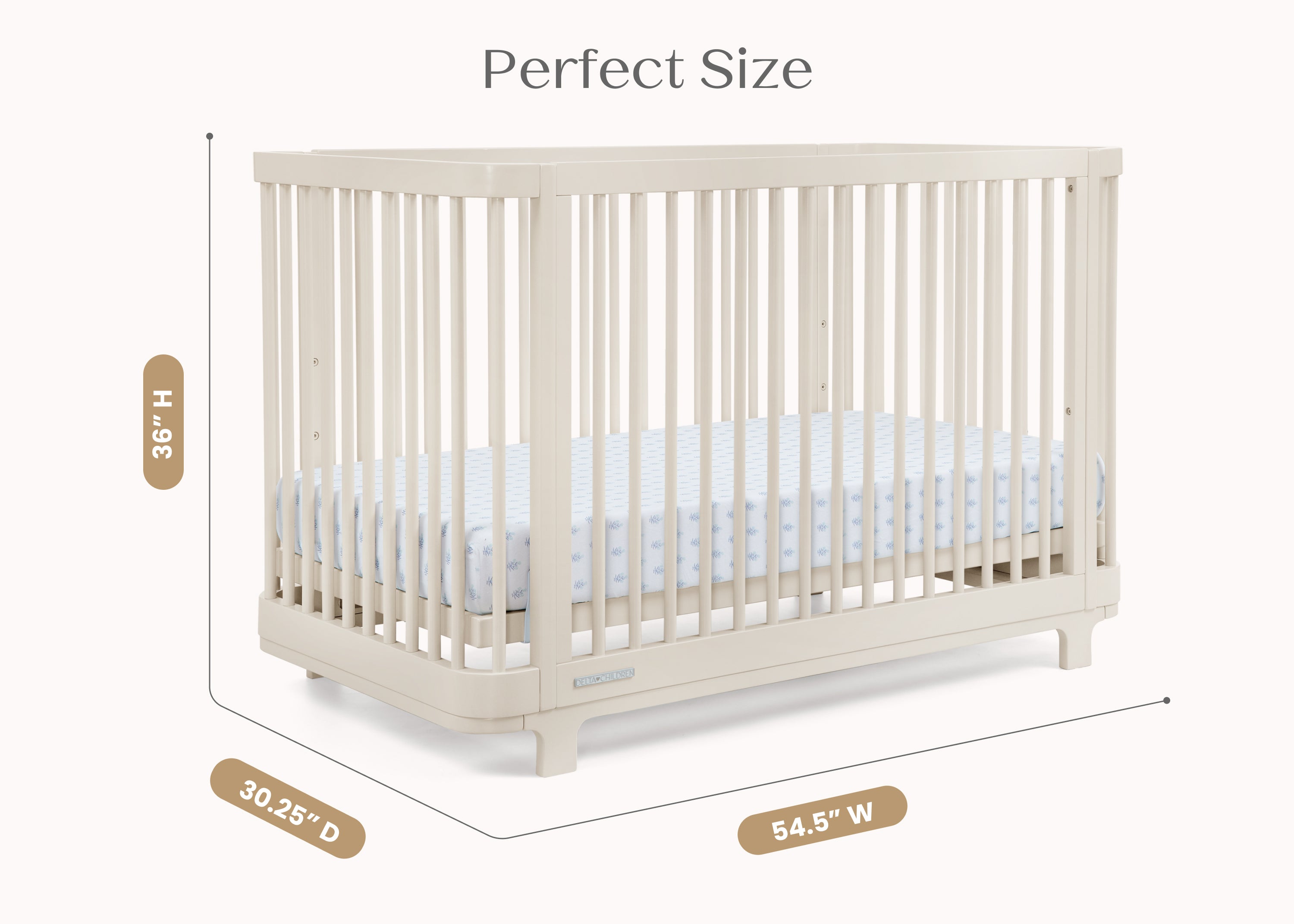 Nest 4-in-1 Convertible Baby Crib - Toddler Bed, Daybed & Full-Size Bed - Safe Nursery Furniture for Newborn to Teen - Perfect for Bedrooms, Daycare & Guest Rooms