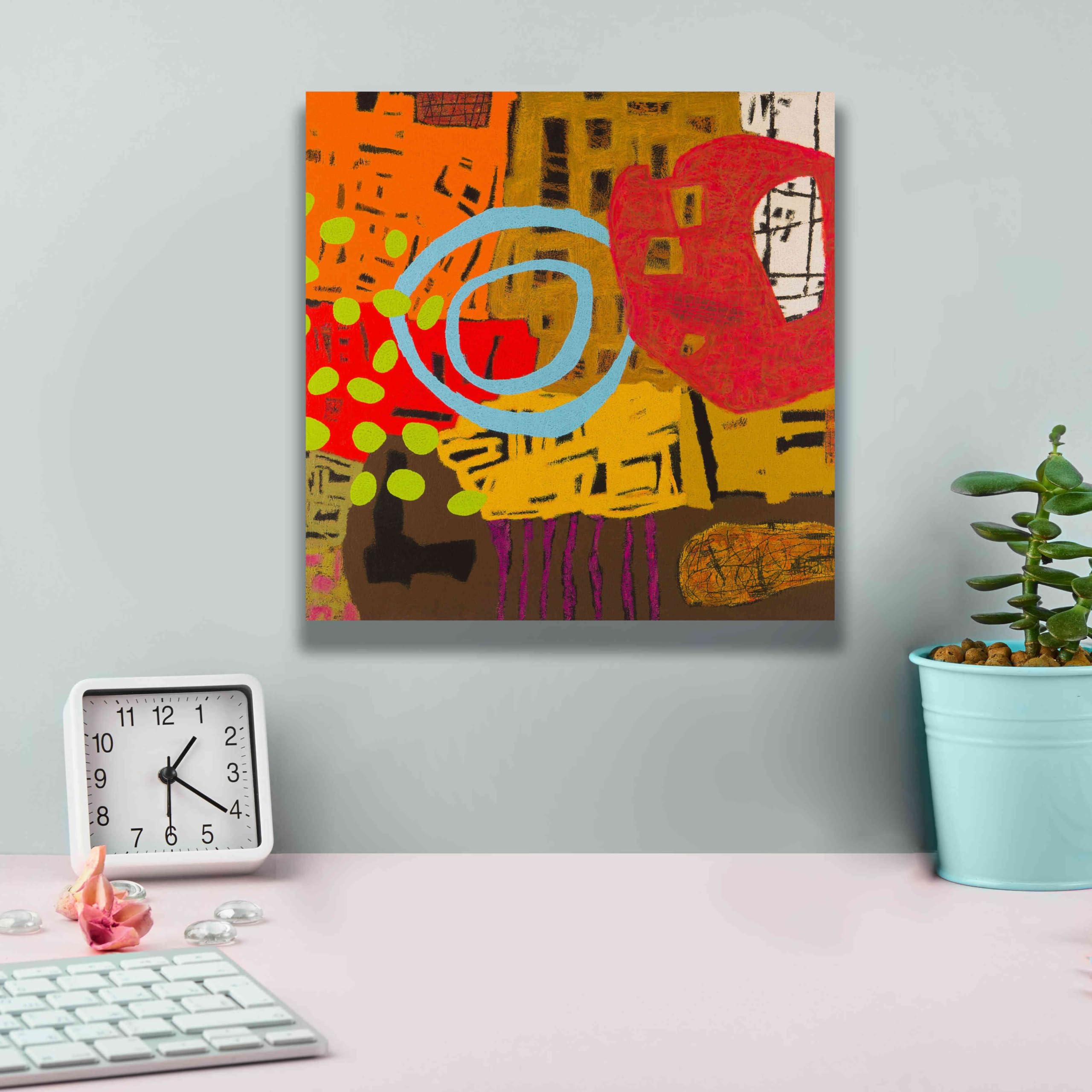 Epic Graffiti 'Conversations in the Abstract 28' by Downs - Premium Giclee Canvas Wall Art Print 12x12 Inches - Modern Abstract Graffiti Artwork for Living Room, Bedroom & Office Decor
