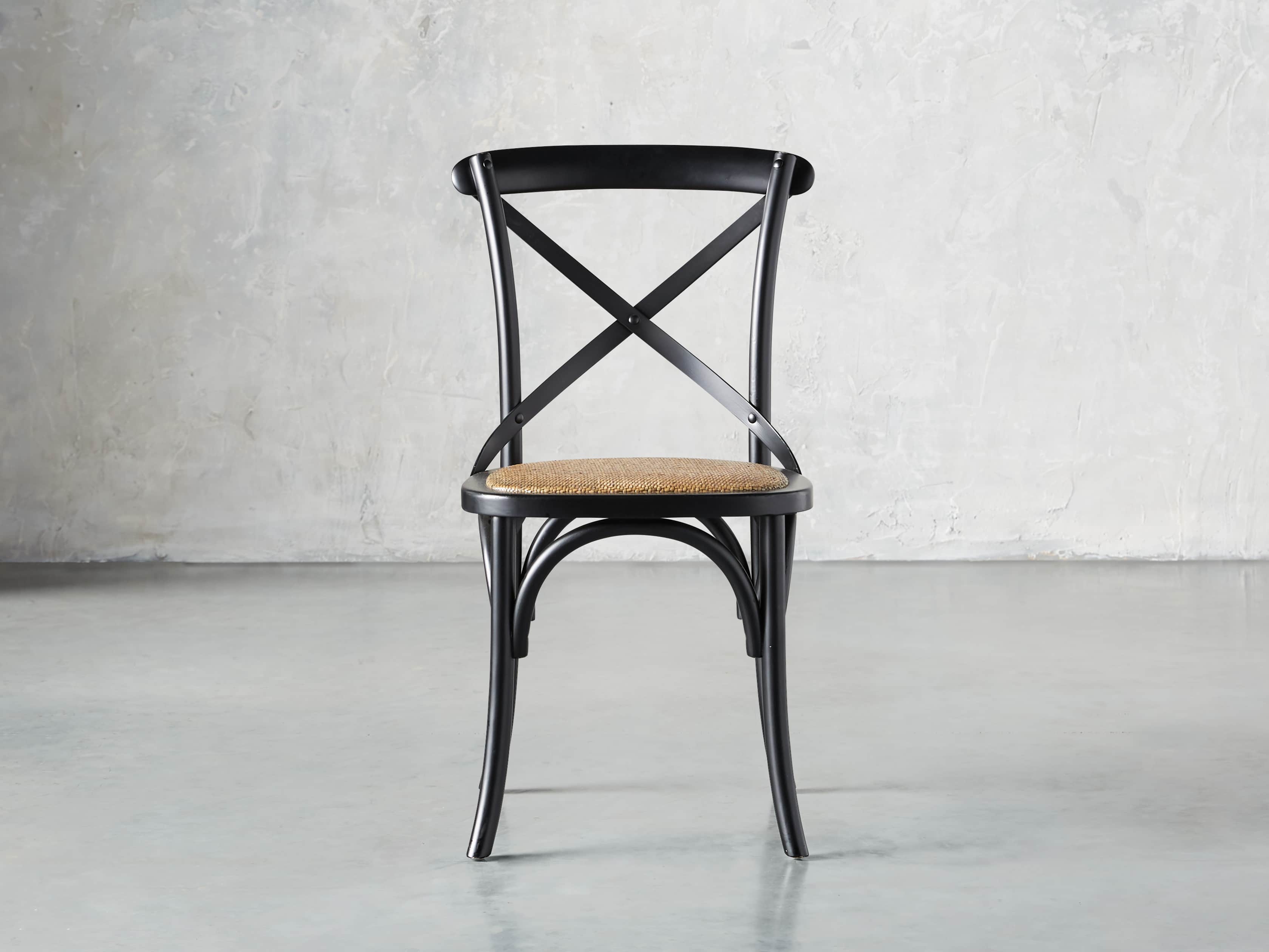 Solid Black Cadence Dining Chair with Rattan Seat - Modern Kitchen & Dining Room Furniture for Home Decor