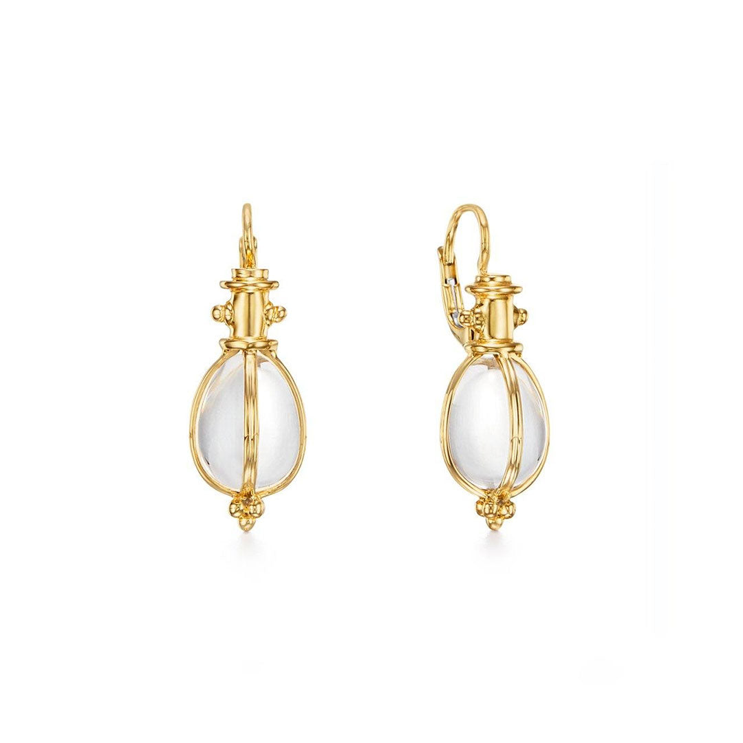 Temple St. Clair Classic Amulet Earrings - Gold Plated Dangle Earrings for Women, Vintage Inspired Jewelry Gift - Perfect for Weddings, Parties & Everyday Elegance