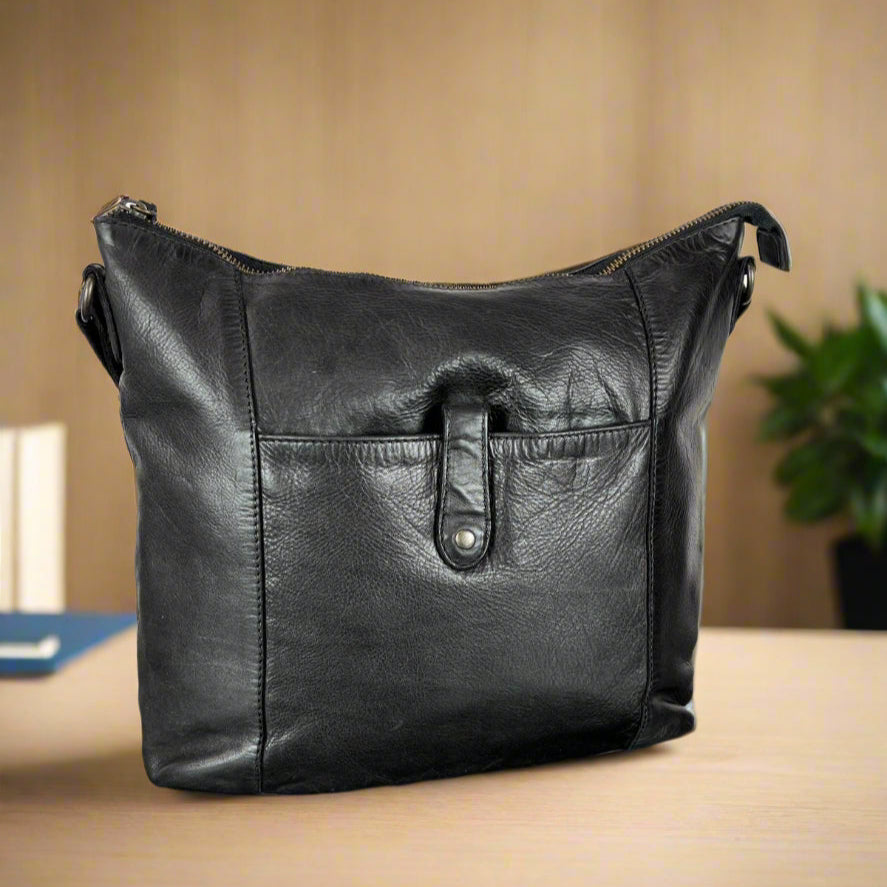 MET Front Snap Leather Handbag for Women - Stylish Crossbody Purse with Adjustable Strap, Perfect for Work, Travel & Everyday Use