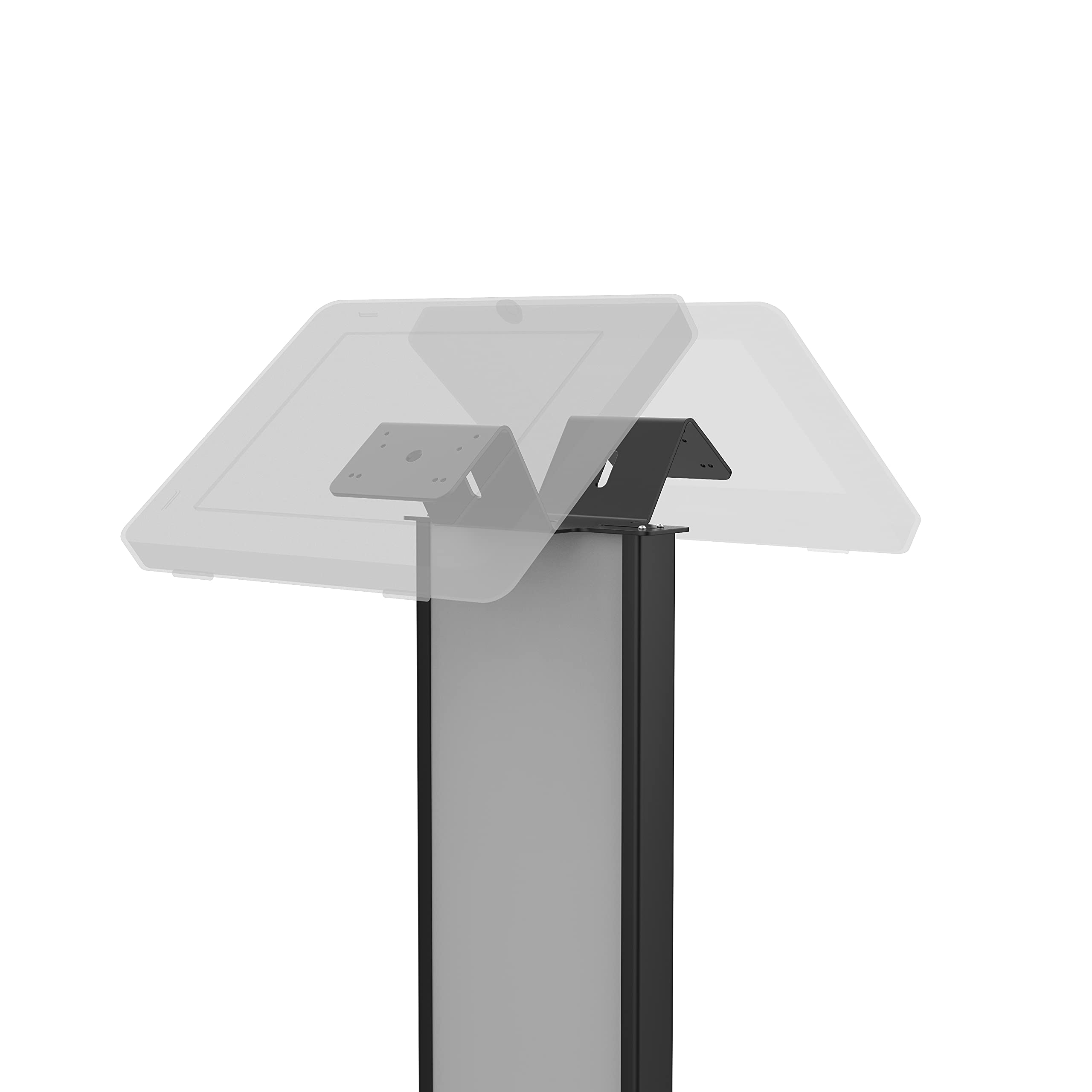 Heavy-Duty Dual Floor Stand Kiosk - VESA Compatible Adjustable Monitor Stand with Cable Management System, Scratch-Resistant Base & Support Brackets - Silver (ADD-PARAFSV2) - Perfect for Retail Displays, Digital Signage & Interactive Kiosks