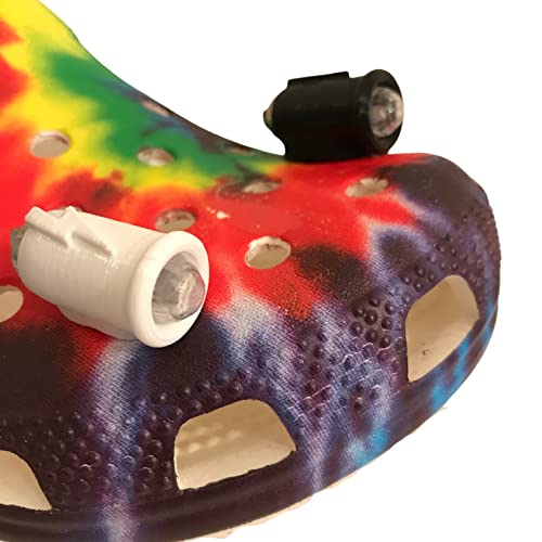 Mini LED Headlights for Crocs - Black Shoe Clip Flashlight Charm | Waterproof Shoe Lights for Night Running, Walking, Camping & Outdoor Safety