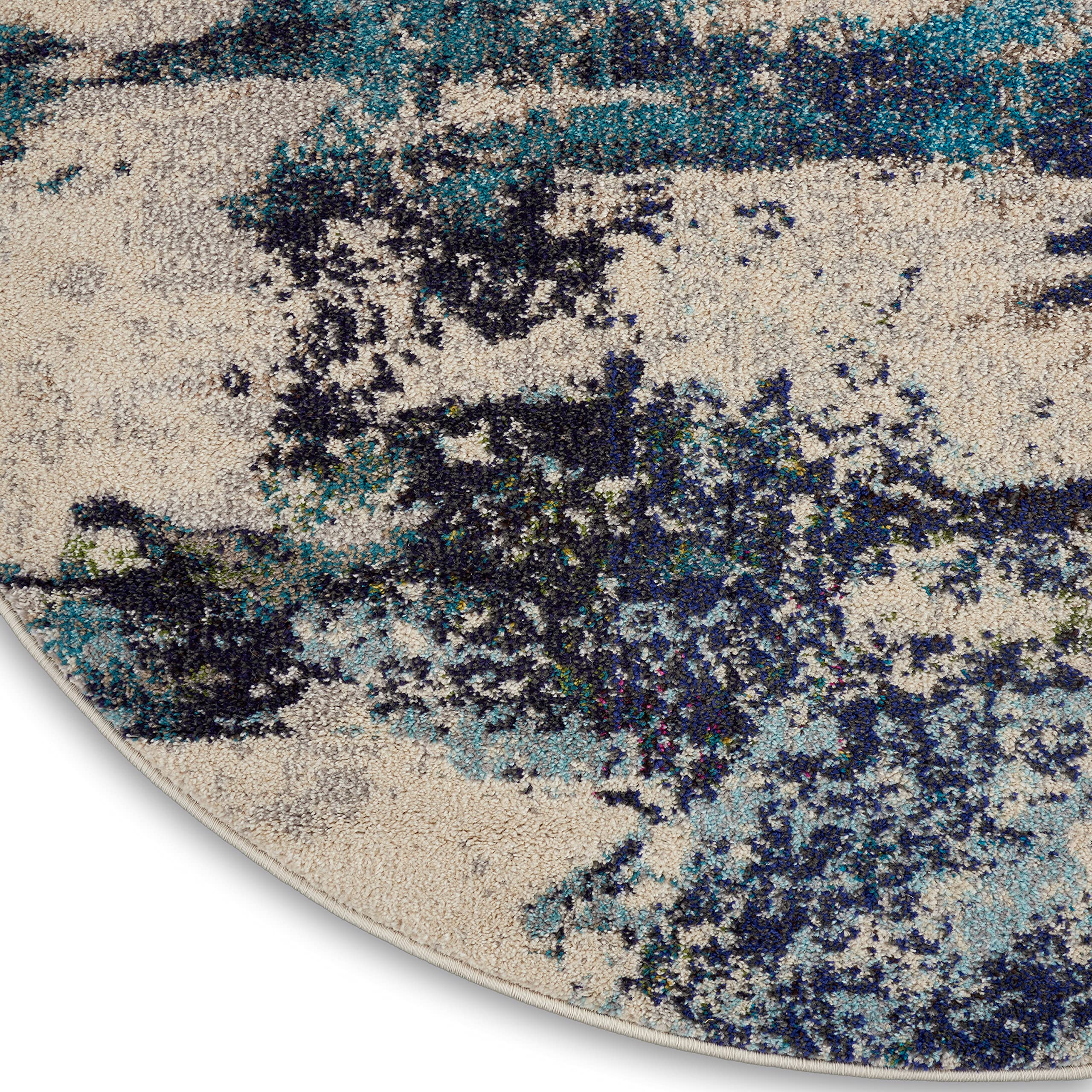 Nourison Celestial Modern Abstract Ivory/Teal Blue 7'10