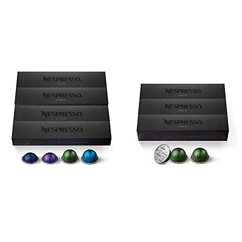 Nespresso VertuoLine Coffee Pods Variety Pack - 40 Count Dark Roast Capsules (7.8oz) & 30 Count Stormio Capsules - Bold & Intense Espresso for Home or Office Brewing