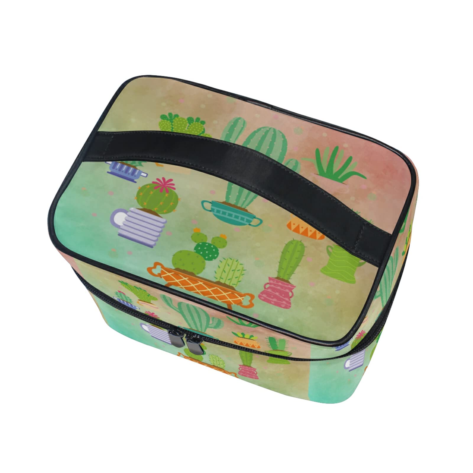 Cactus & Succulent Makeup Bag for Women - Waterproof Cosmetic Pouch, Travel Toiletry Organizer | Perfect Gift for Plant Lovers, Art Lovers & Travelers (Ideal for Gym, Vacation, Daily Use)