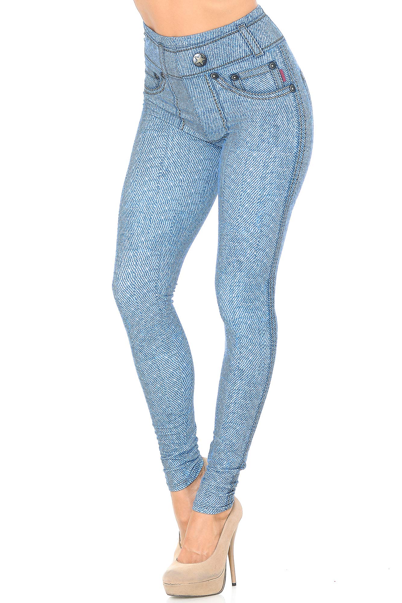 Premium Creamy Soft Leggings for Women - High Waisted Yoga Pants with Pockets - Comfortable & Stretchy Workout Leggings for Running, Gym, Lounge & Everyday Wear - by USA Fashion