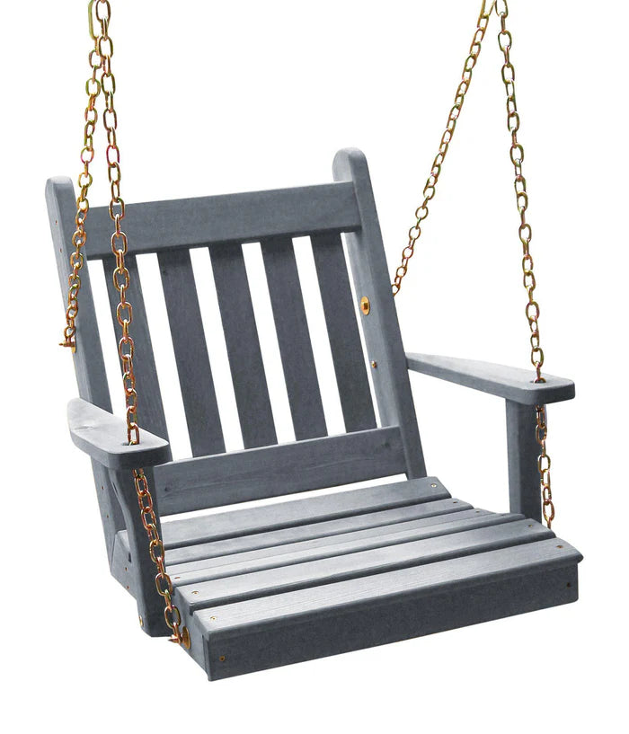 Regallion 2' Traditional Wooden Porch Swing Chair - Outdoor Hanging Swing for Garden, Patio, Deck - Perfect for Relaxing & Lounging