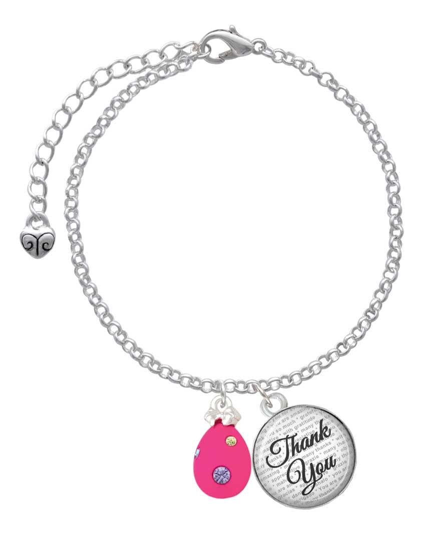 Delight Jewelry Easter Egg Charm Bracelet with Colorful Crystal Dots - 6