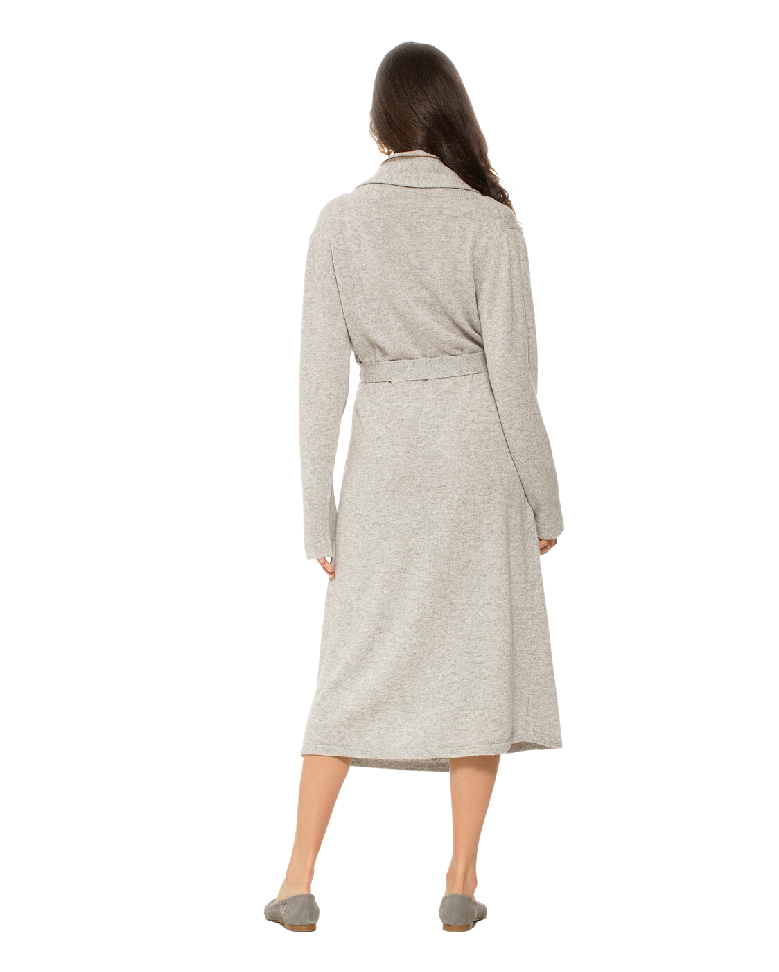 Luxury Women's Pure Cashmere Knit Robe - Soft Pastel Blue Winter Loungewear for Spa, Home & Gift Giving