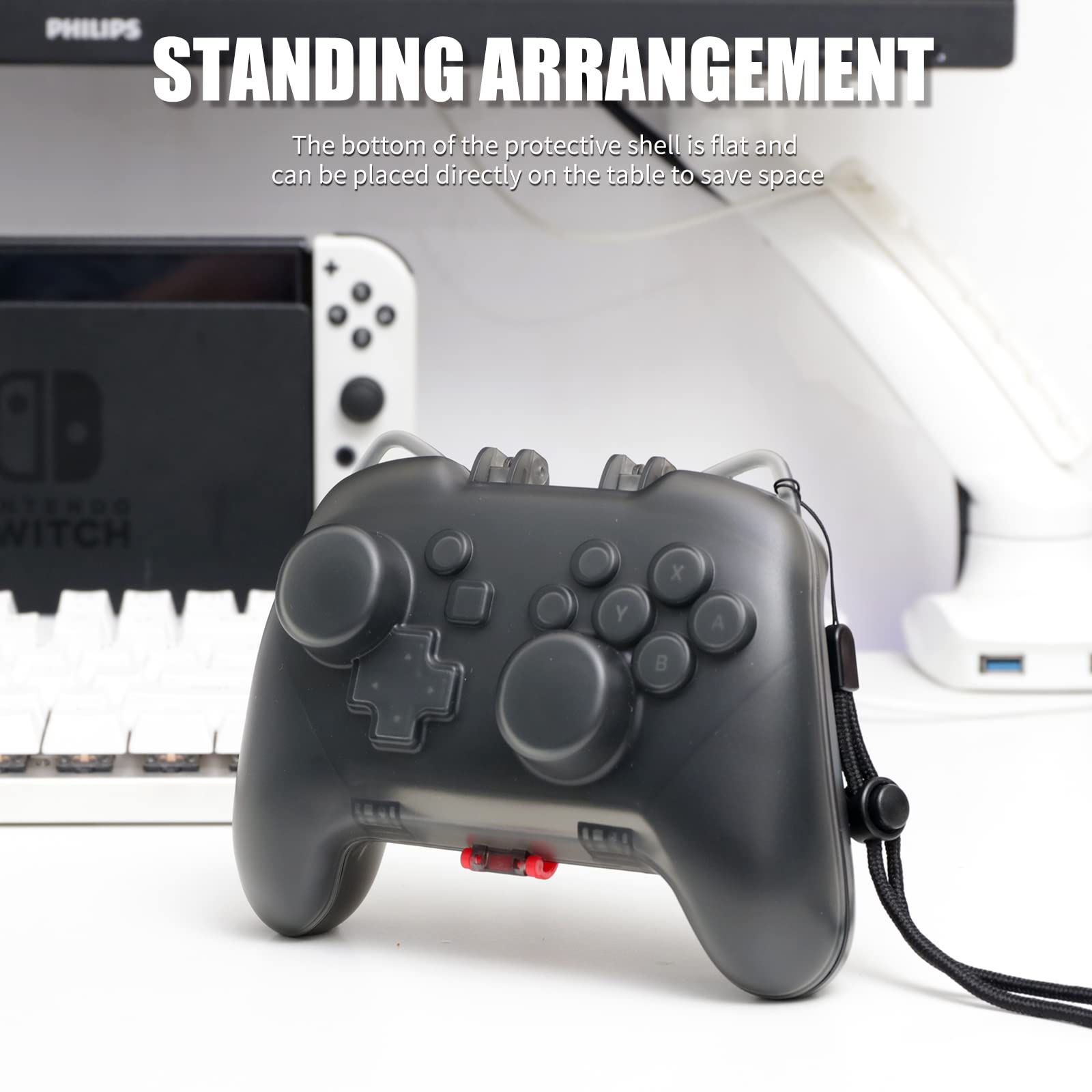 Premium Switch Pro Controller Case - Hard Shell Protective Cover for Nintendo Switch Pro Controller with Joystick Protection (Black) - Perfect for Gaming, Travel & Storage