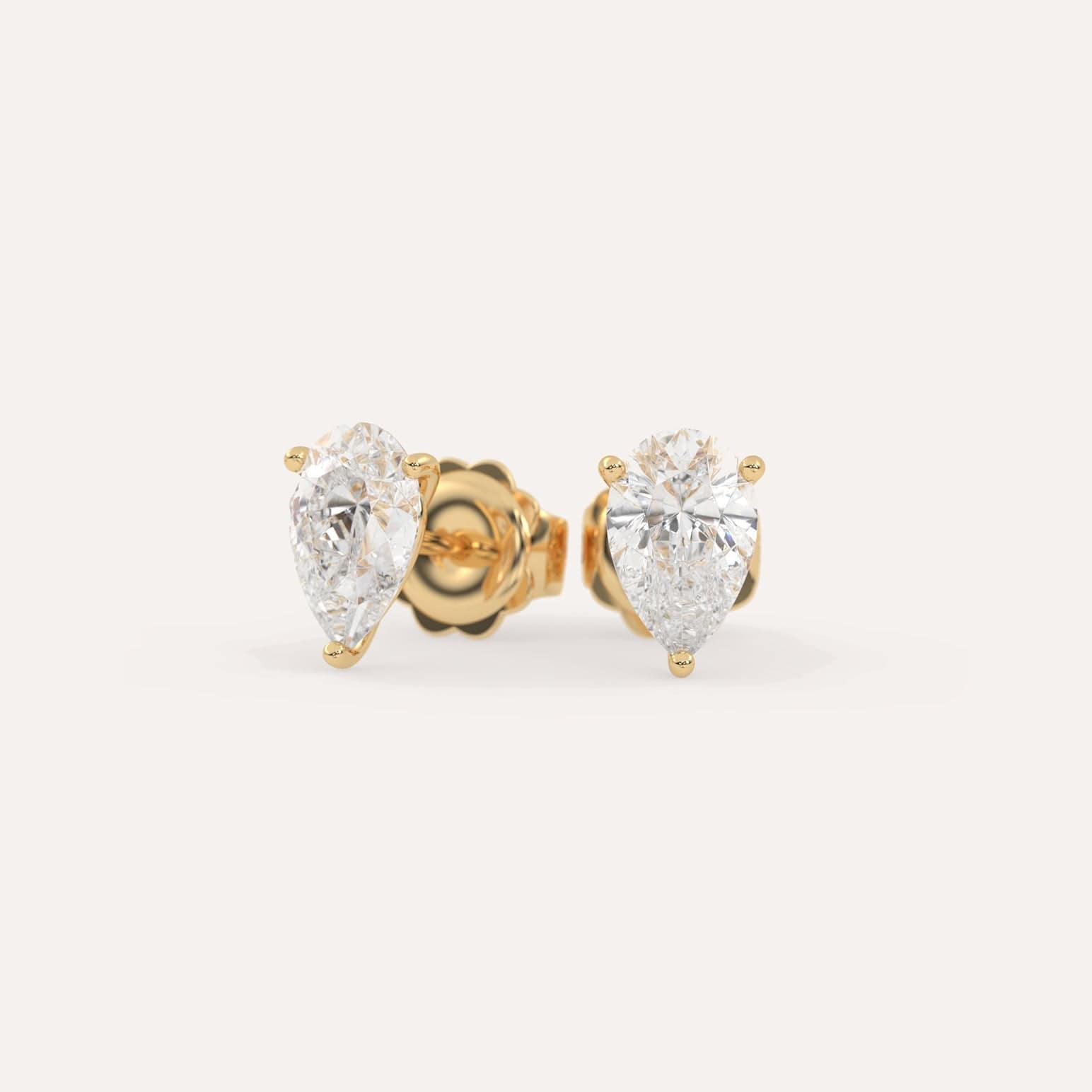 2 Carat Pear Diamond Stud Earrings for Women - Dainty & Elegant Jewelry Gift for Wedding, Anniversary & Special Occasions