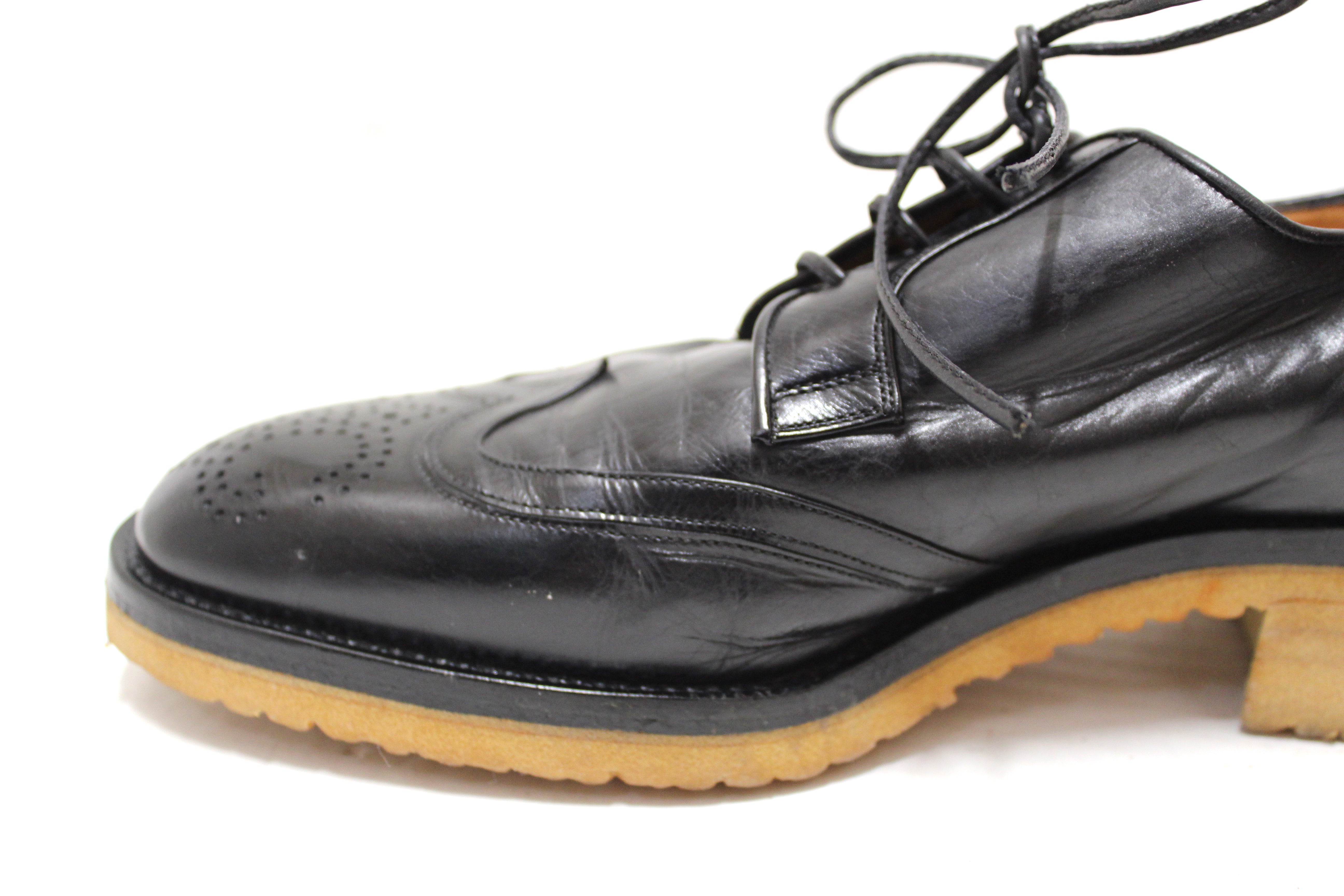 Authentic Gucci Men's Black Lace Brogue Dress Shoes Size 7 - Formal & Business Occasions, Weddings, Office Wear