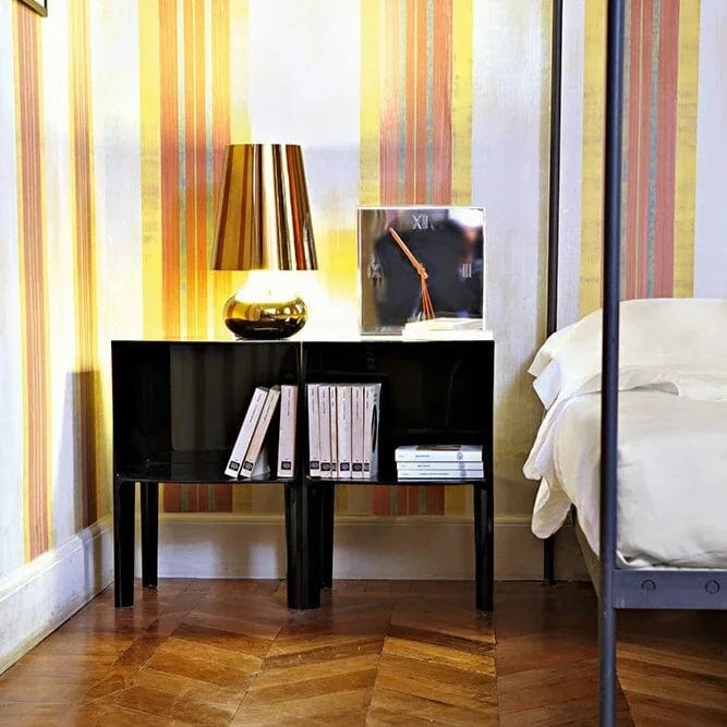 Ghost Buster Small Black Side Table - Compact Nightstand for Bedroom, Living Room & Office - Perfect for Lamps, Books & Decor