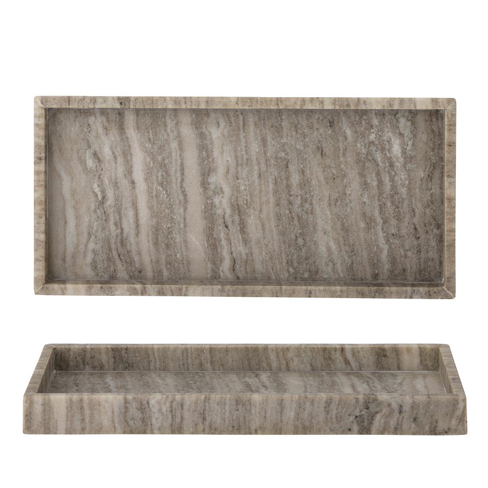 Bloomingville Majsa Marble Tray - 18cm Round Brown Marble Serving Tray for Coffee Table, Bathroom Organizer, Jewelry Display & Home Decor
