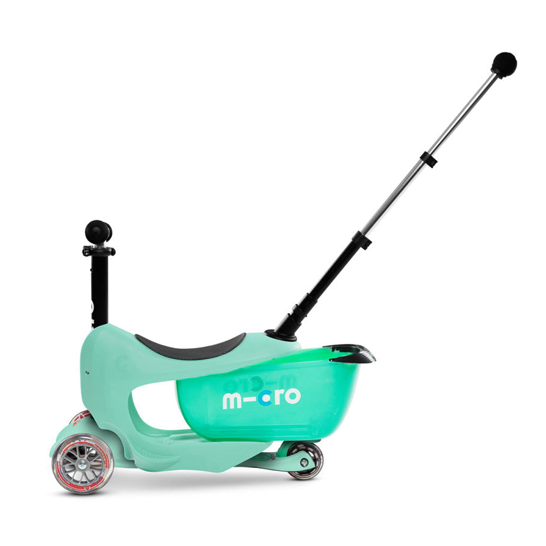 Micro Mini 2Go Deluxe Plus 3 Wheel Scooter for Kids - Lightweight Foldable Kick Scooter with Adjustable Handlebar, Mint Green - Perfect for Commuting, Park Rides & Neighborhood Fun