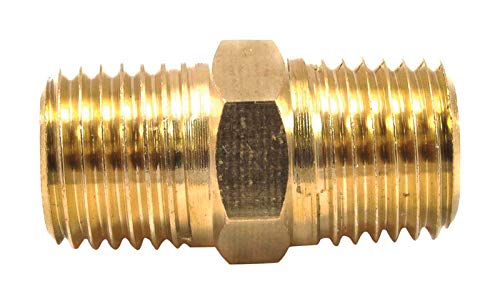 0.25 in. Brass Air Hose Coupling - Male NPT x Male NPT - Heavy Duty Fittings for Air Compressors, Pneumatic Tools & Industrial Applications