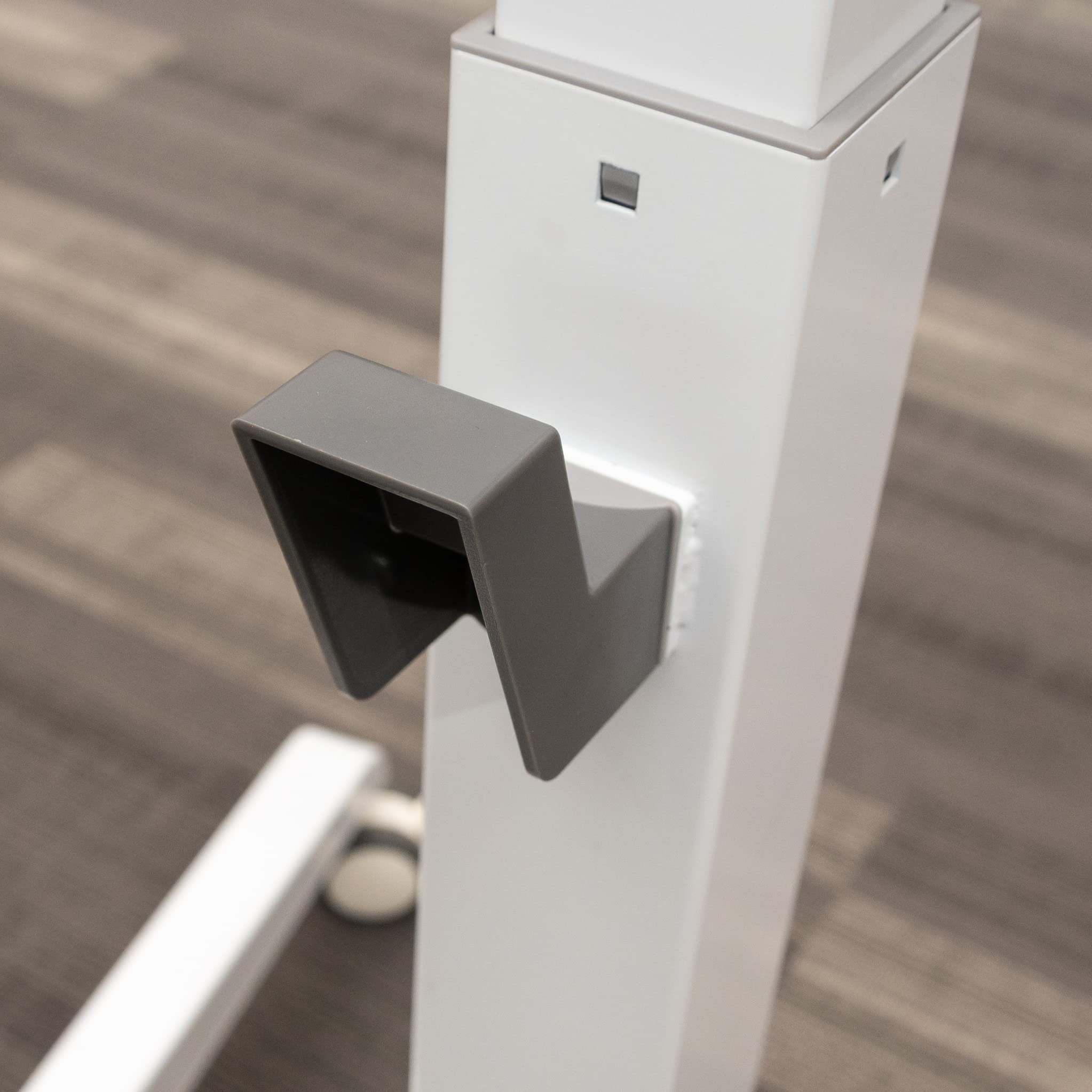 Adjustable Standing Desk with Pneumatic Tilt-Top - Compact White Frame & 28