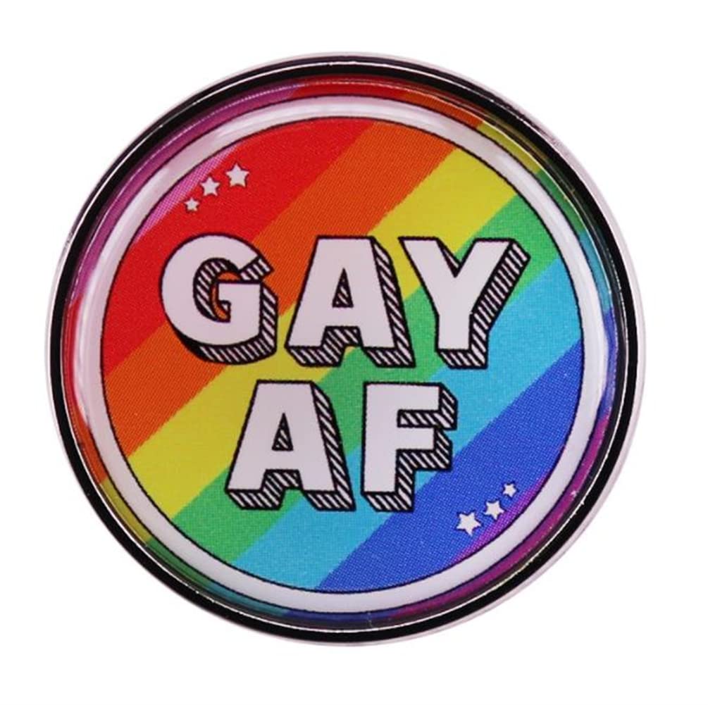 GAY AF Rainbow Enamel Lapel Pin - LGBTQ Pride Brooch Badge - Fashion Jewelry Gift for Men & Women - Perfect for Pride Parades, LGBTQ Events & Everyday Wear