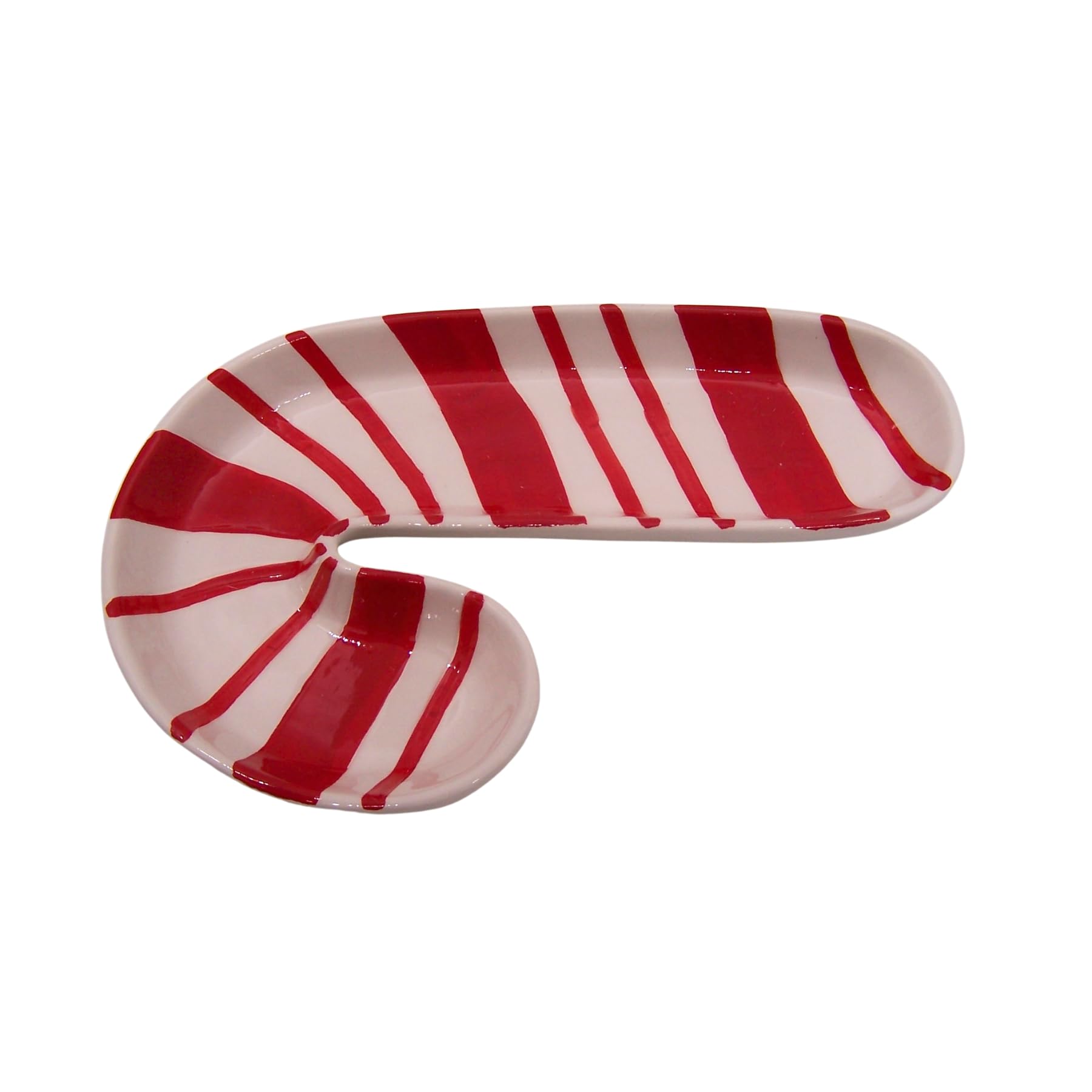 Wowser Candy Cane Candy Dish - 10 Inch Holiday Serveware for Christmas Desserts & Party Treats | Festive Table Decor for Xmas, Thanksgiving & Winter Celebrations