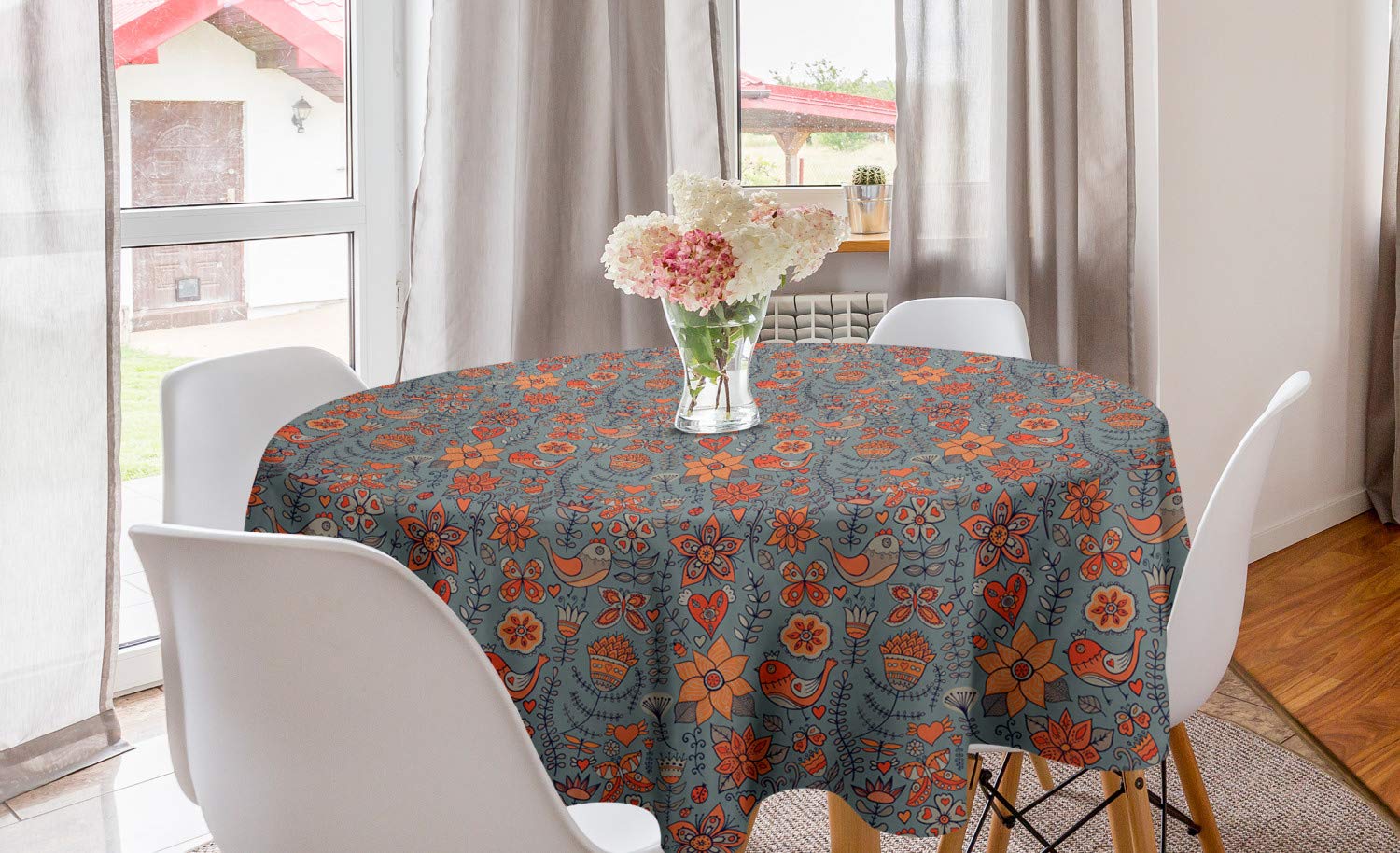 Ambesonne Nature Round Tablecloth - 60