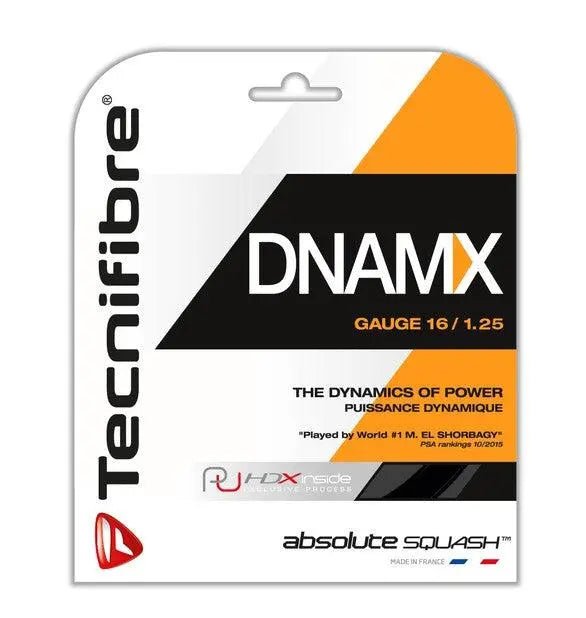 Tecnifibre DNAMX 16 Squash String Set - High Performance Black Racquet Strings for Squash & Racquetball - Perfect for Competitive Play & Training Sessions