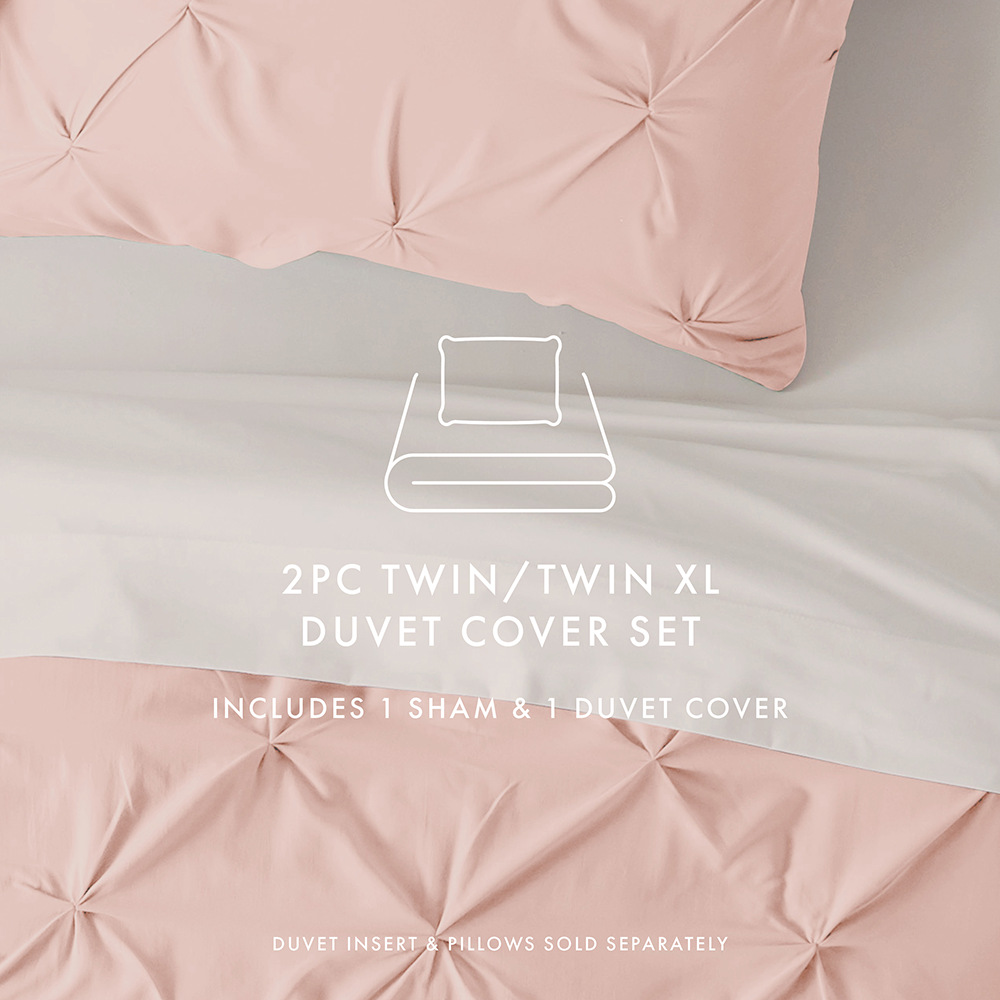 Premium Pinch Pleat 3-Piece Duvet Cover Set - King Size, 100% Cotton Bedding Set with Pillow Shams - Elegant Home Decor for Master Bedroom & Guest Room