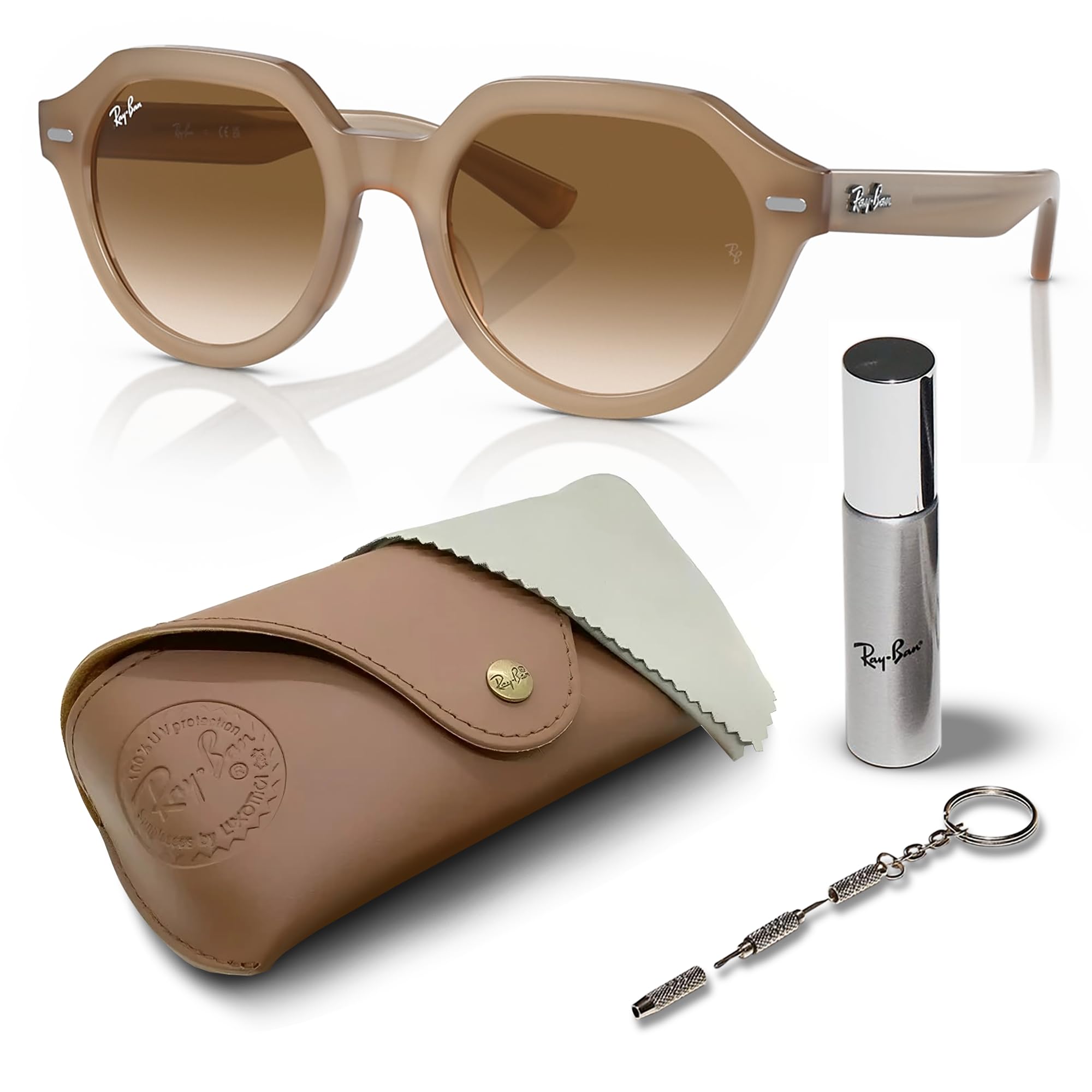 Ray-Ban RB4399 GINA Square Sunglasses with Eyewear Kit - High Bridge Fit - UV Protection - Lightweight & Durable - Perfect for Driving, Beach & Outdoor Activities