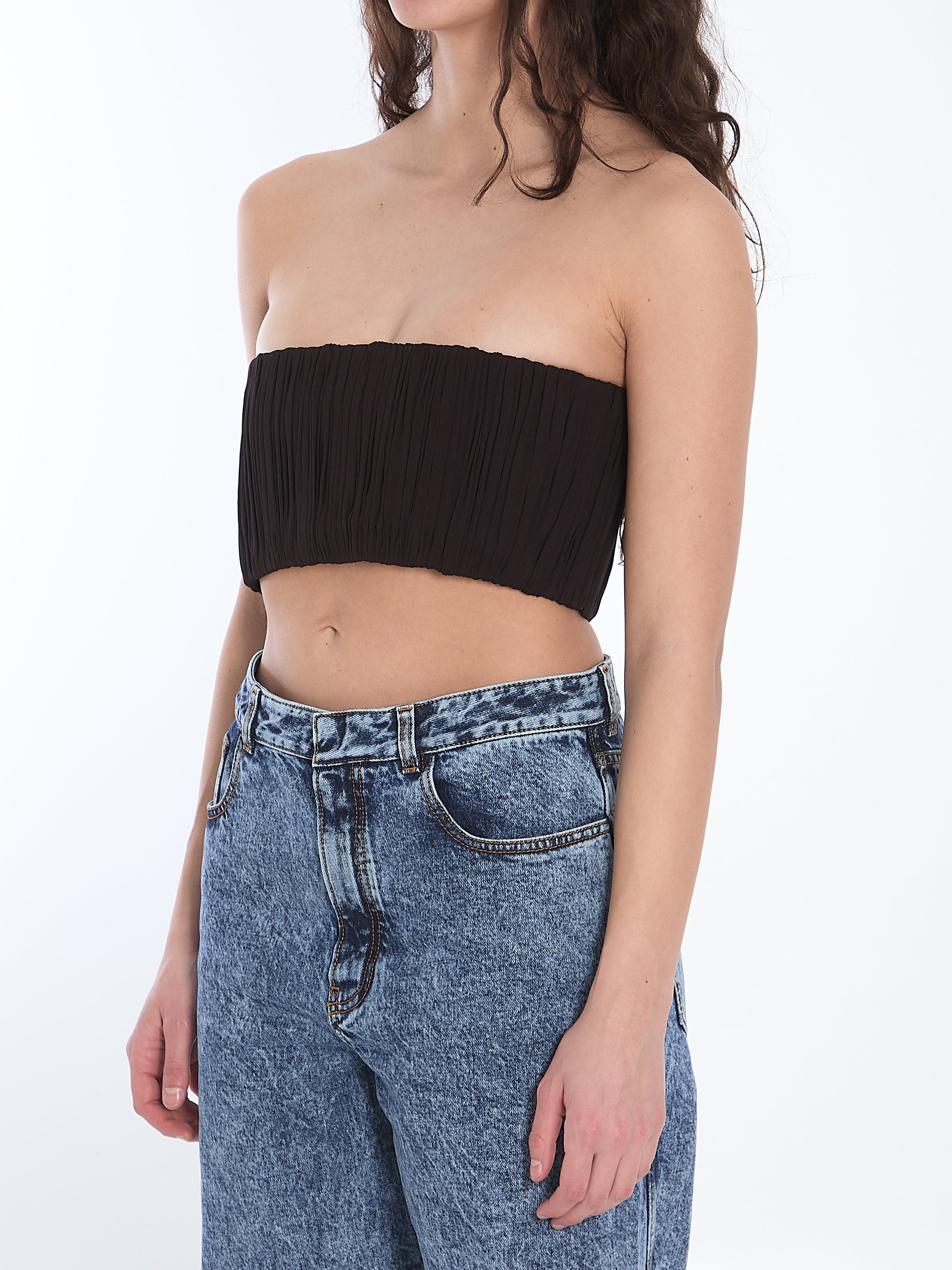 Alaia Black Pleated Bralette - Women's Lace Underwire Bra for Comfort & Support | Perfect for Everyday Wear, Date Nights & Layering