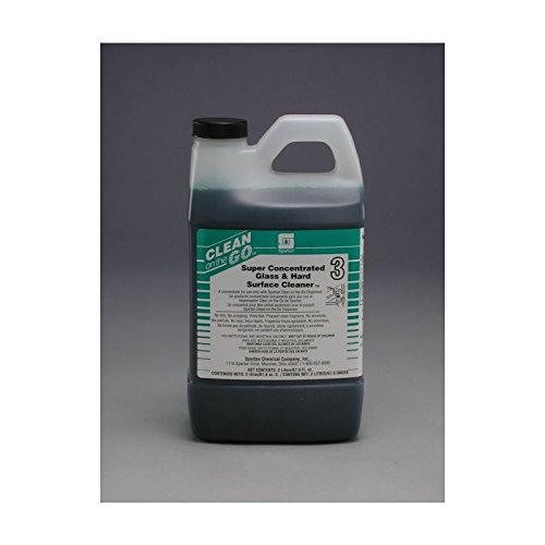 Spartan Clean on The Go 3 Super Concentrated Glass and Hard Surface Cleaner - 2 Liter Bottle (4 Bottles per Case) - Ideal for Home, Office, and Commercial Use