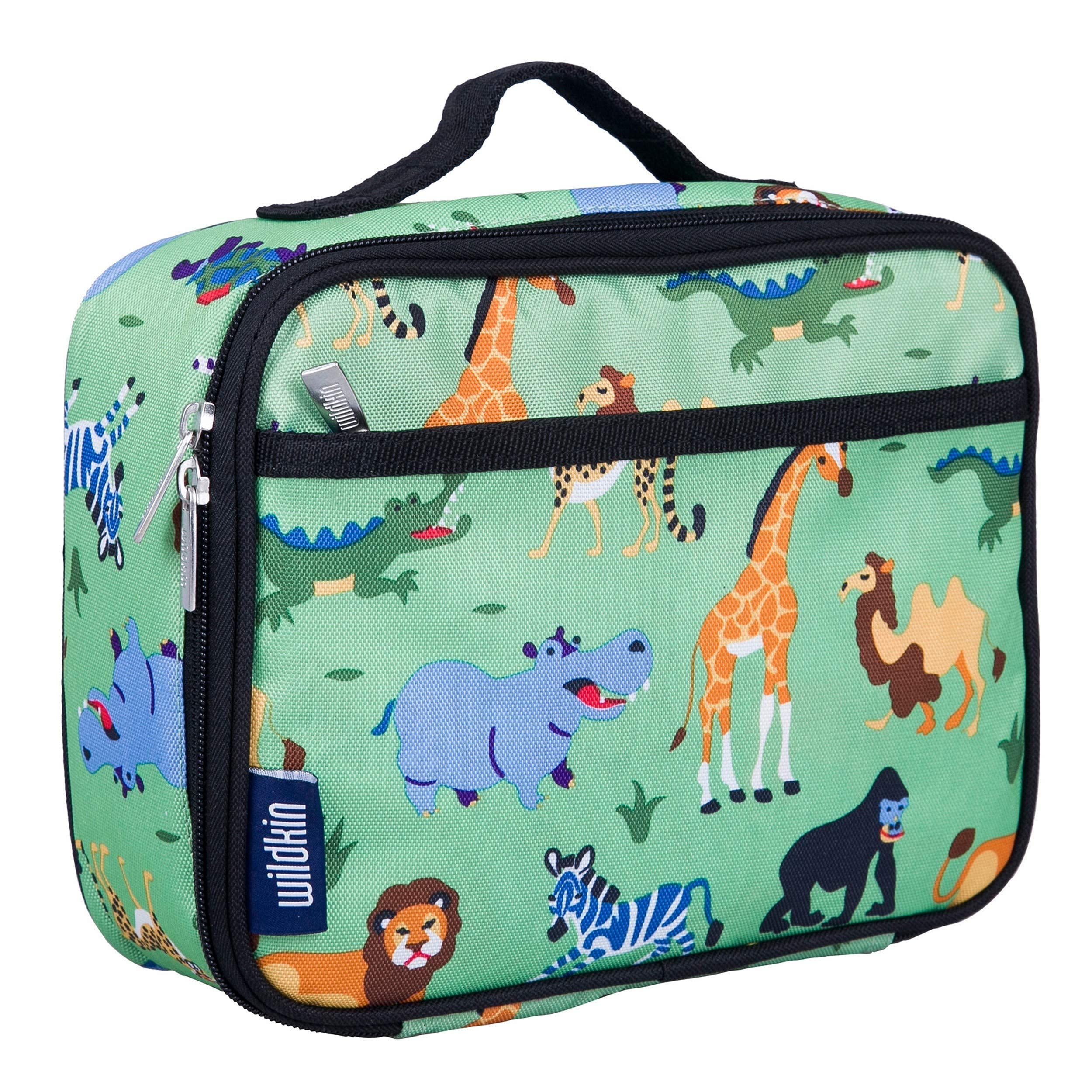 Wildkin 15 Inch Kids Backpack Set with Matching Lunch Box - Animal Print Design for School, Travel & Outdoor Adventures