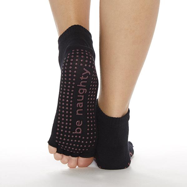 Sticky Be Socks for Women - Non-Slip Half Toe Grip Socks (Black) - Perfect for Yoga, Pilates & Barre Workouts