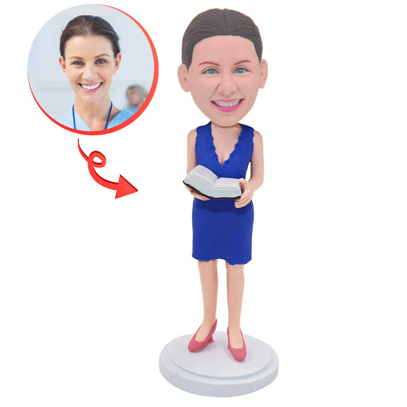 Custom Female Professor Bobblehead - Personalized Teacher Gift for Retirement, Graduation & Office Decor - Fun Desk Accessory for Educators & Academic Enthusiasts