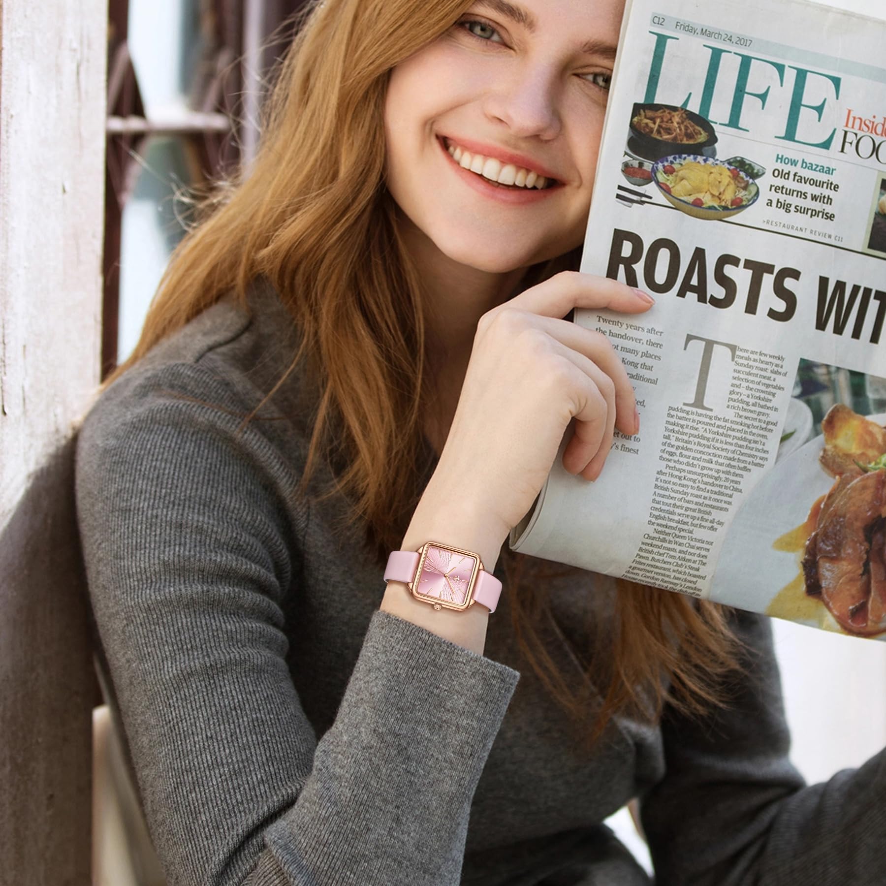 Elegant Women's Leather Strap Square Watch - Vintage Analog Quartz Dress Watch with Waterproof Design | Perfect for Office, Party & Everyday Wear | Unique Gift for Her