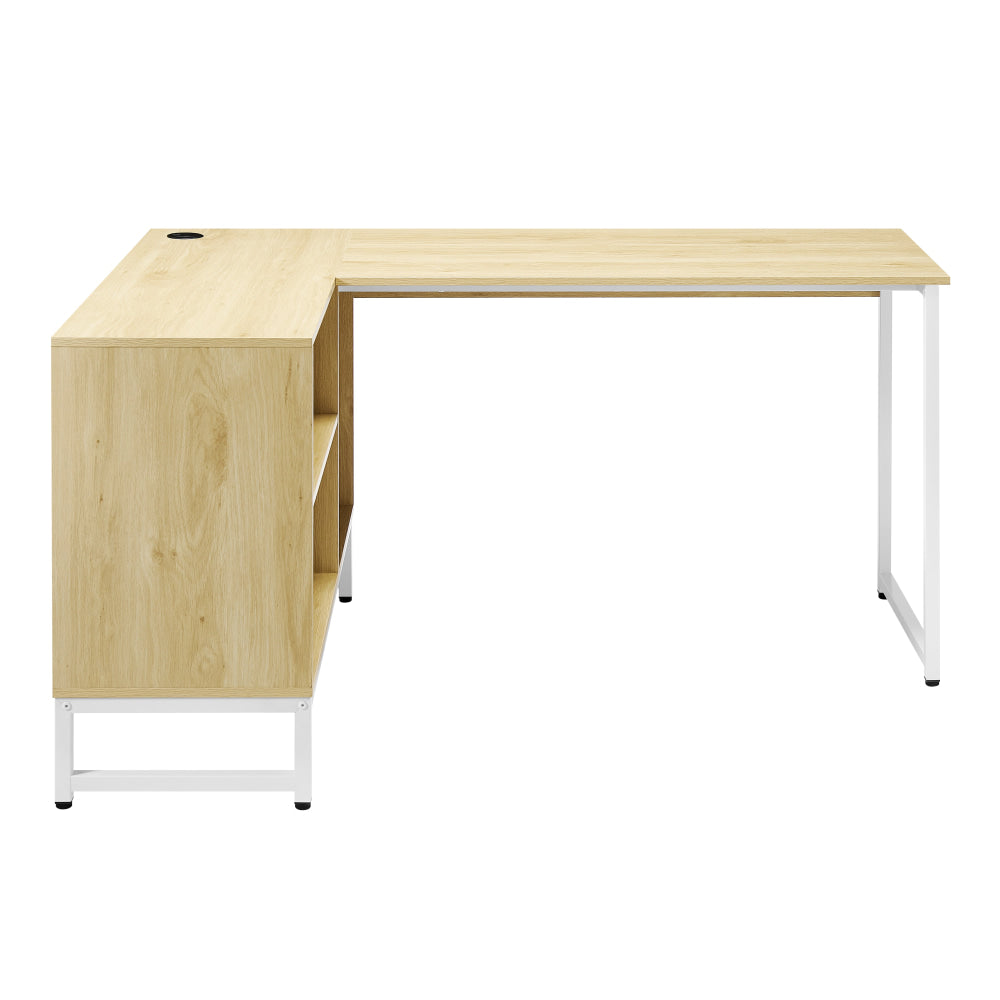 Modern L-Shaped Computer Desk 150cm - Home Office Workstation with Natural Wood Finish | Perfect for Small Spaces, Gaming & Remote Work