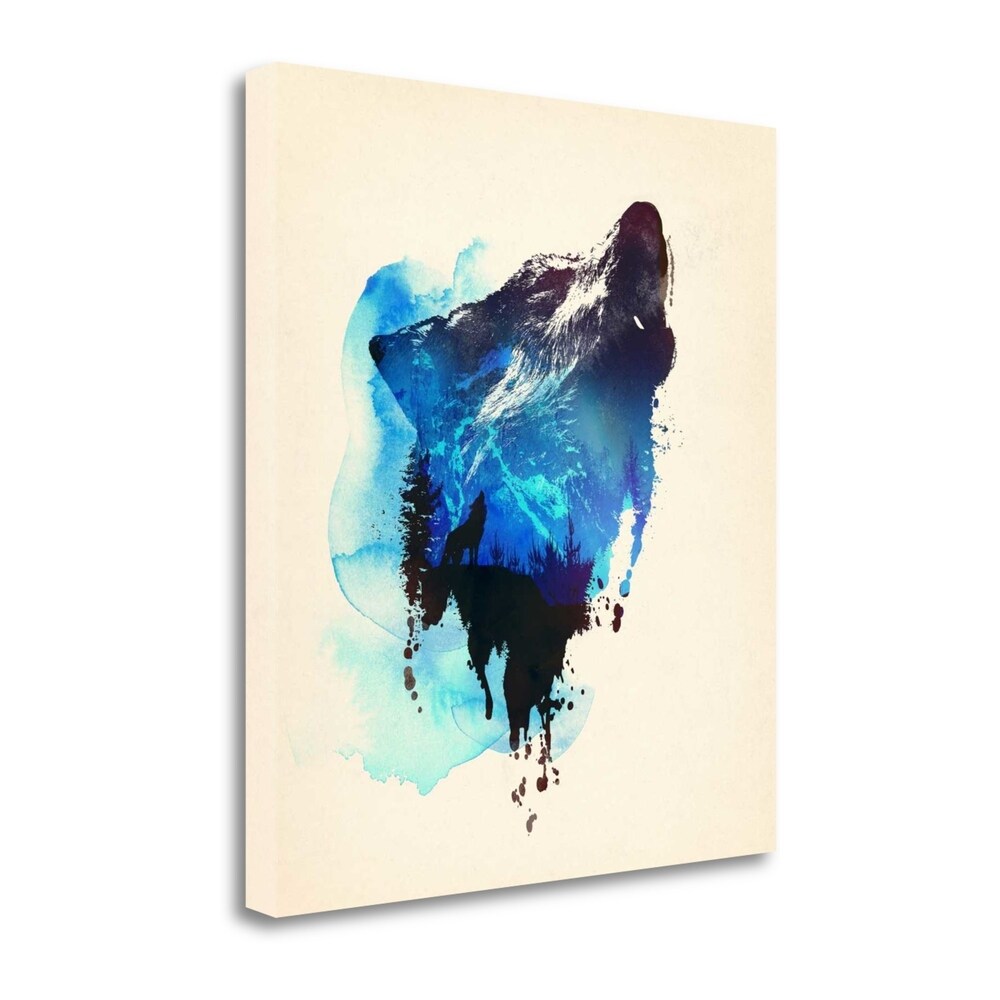 Alone As A Wolf By Robert Farkas - Premium Giclee Art Print on Gallery Wrapped Canvas, Handcrafted Framed Wall Decor for Living Room, Bedroom & Office - Ready to Hang Wildlife Wolf Painting for Home & Office Decor