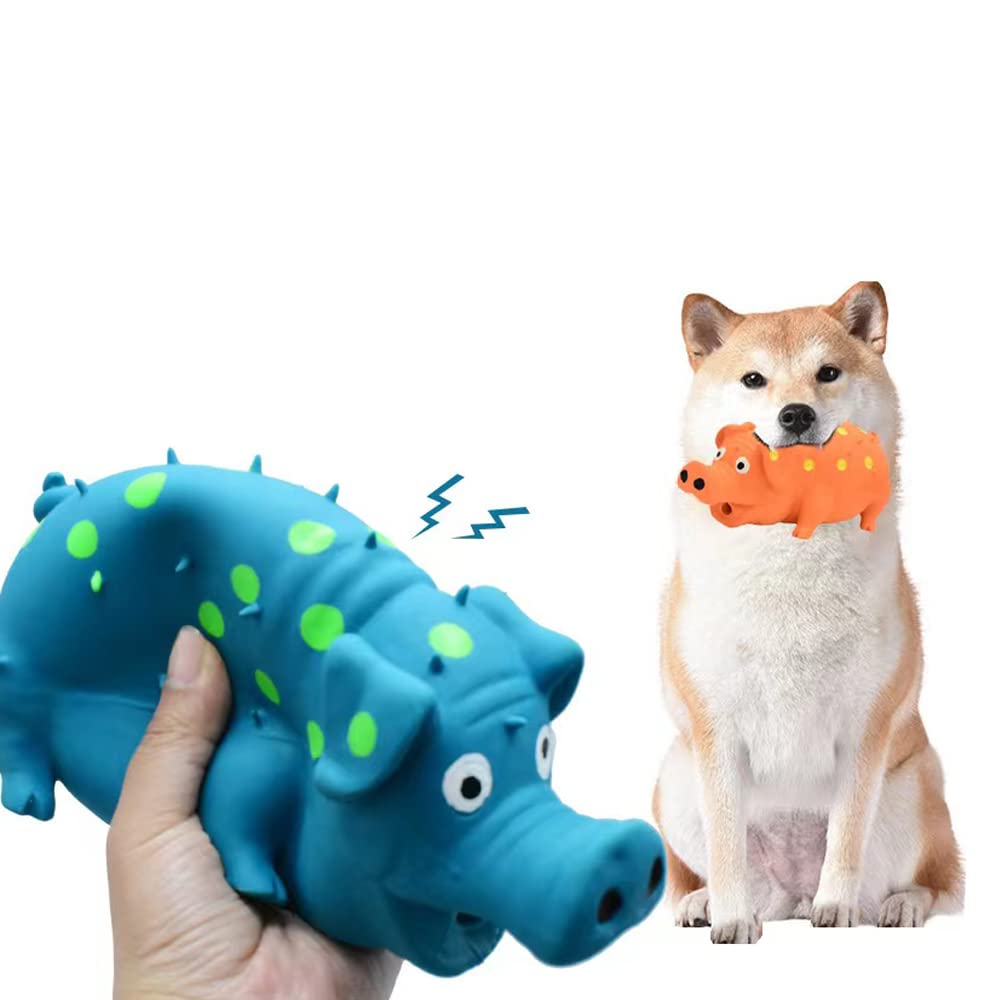 Squeaky Pig Dog Toys 2 Pack - Grunting Oinking Noise Dog Chew Toys for Small, Medium & Large Breeds - Interactive Play for Indoor & Outdoor Fun